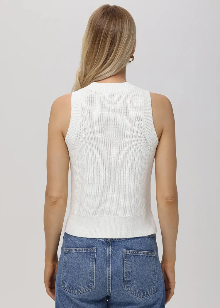 525 Demi High Crew Neck Tank- Chalk
