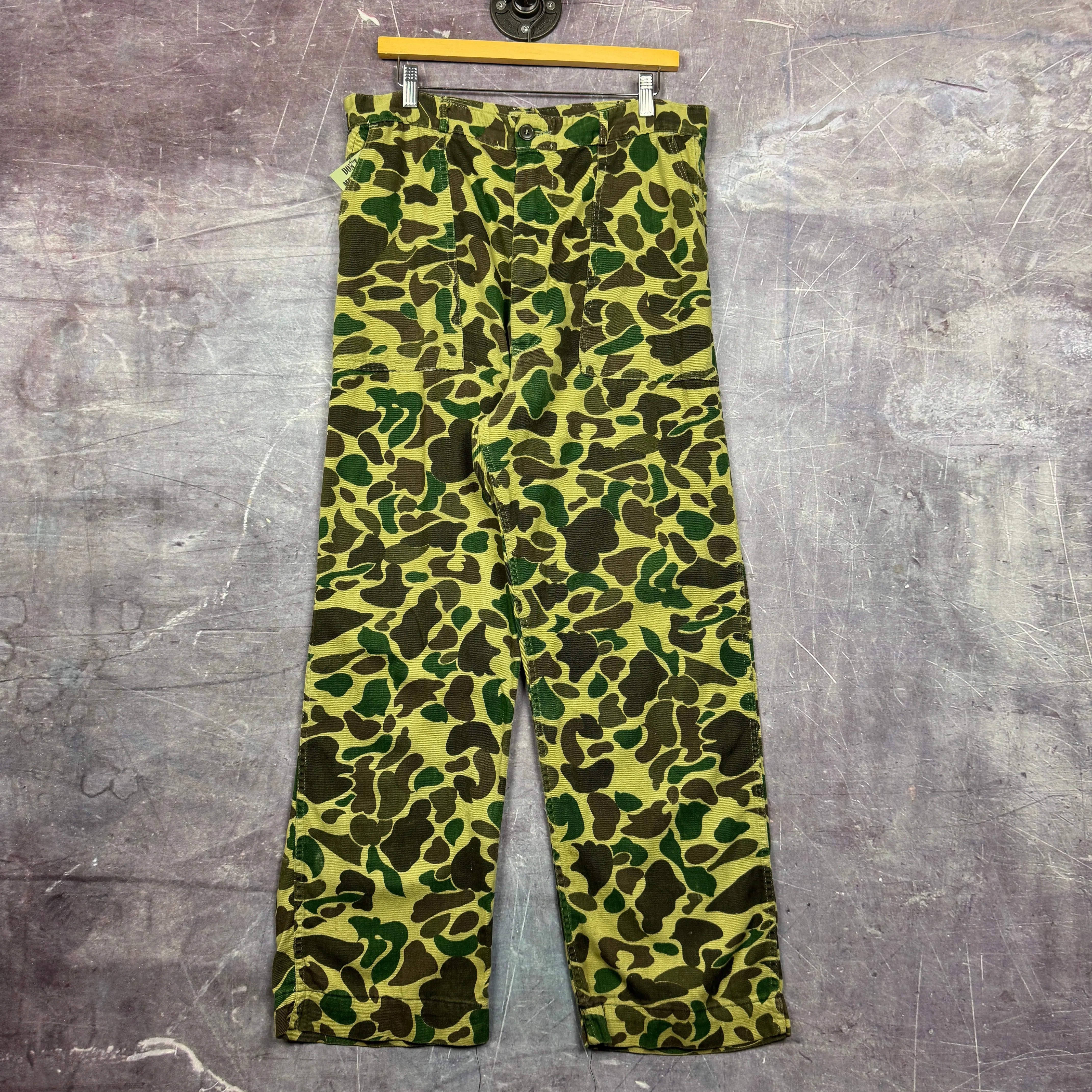 70s Frogskin Baggy Camo Work Pants 34x28 2033