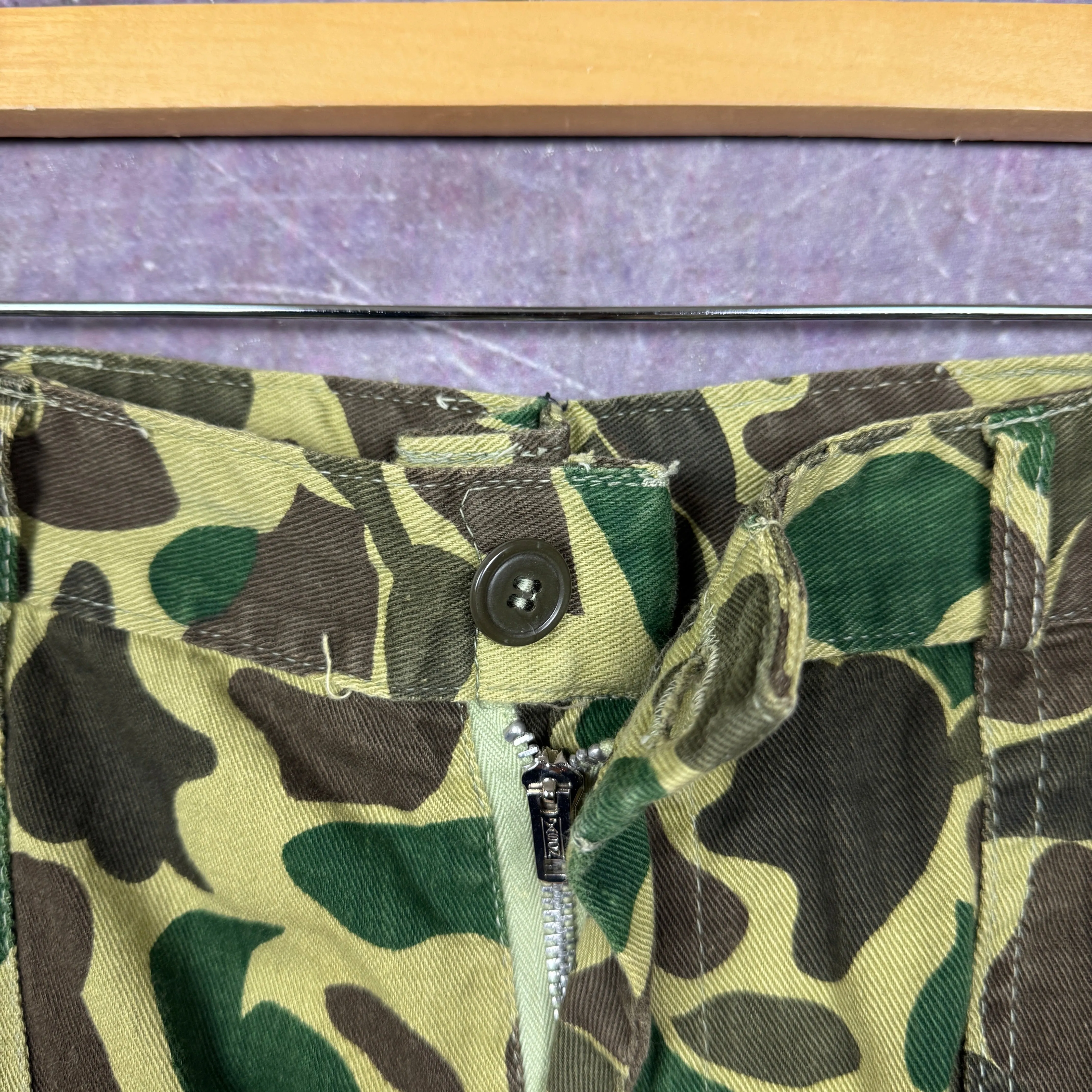 70s Frogskin Baggy Camo Work Pants 34x28 2033