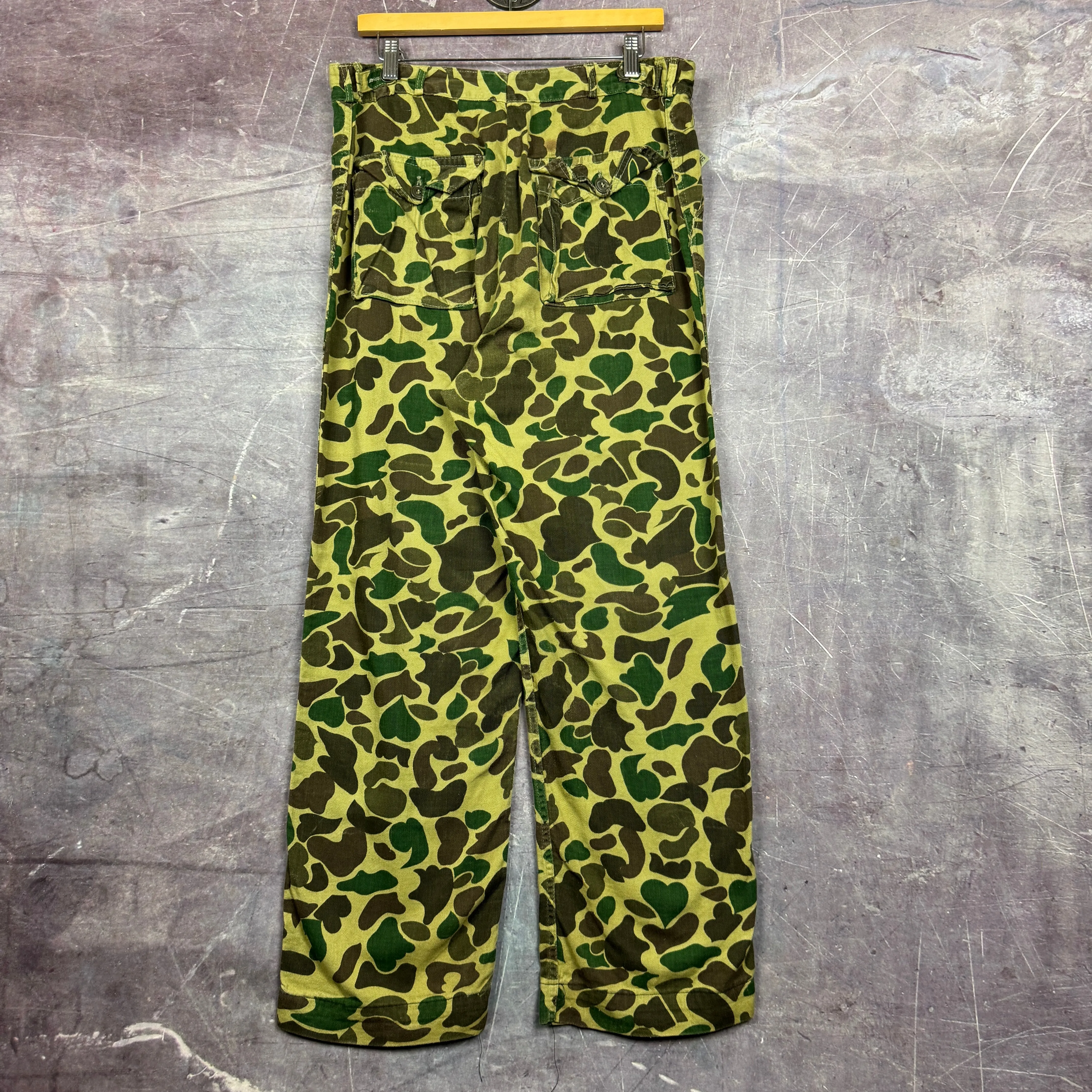 70s Frogskin Baggy Camo Work Pants 34x28 2033