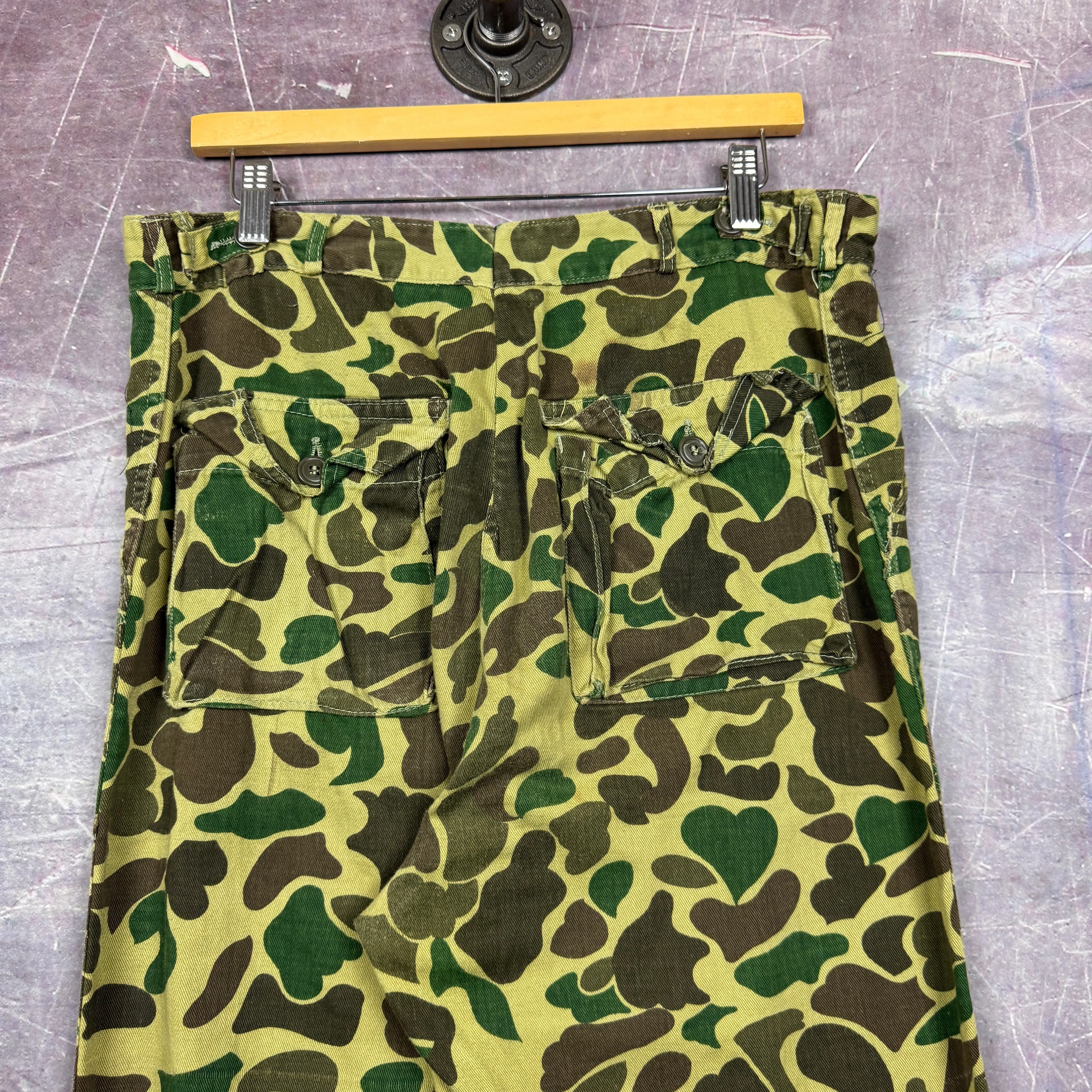 70s Frogskin Baggy Camo Work Pants 34x28 2033