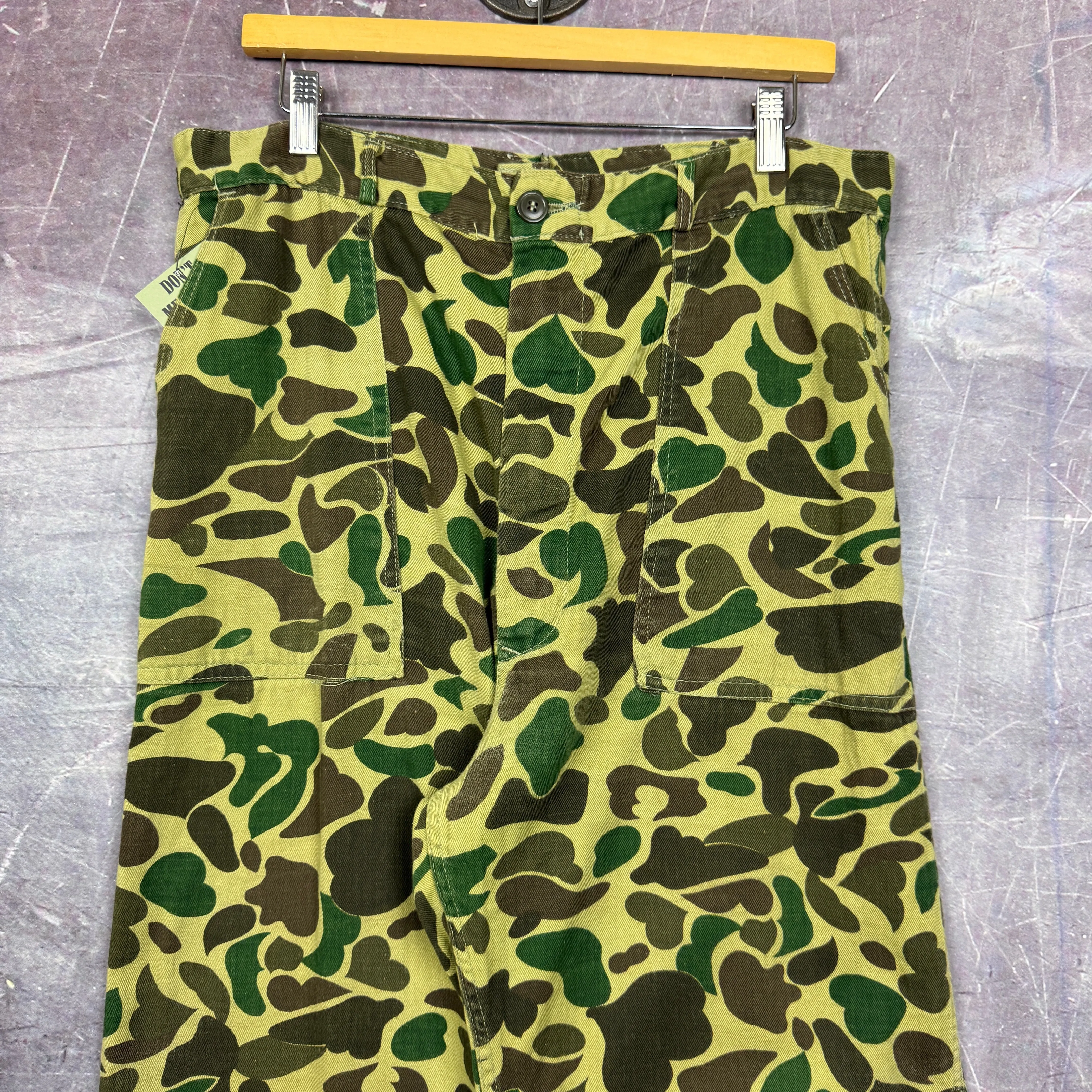 70s Frogskin Baggy Camo Work Pants 34x28 2033