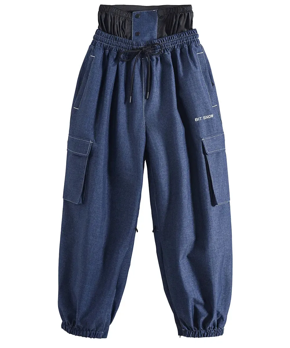 Baggy Denim Snow Overalls Pants Couple Style