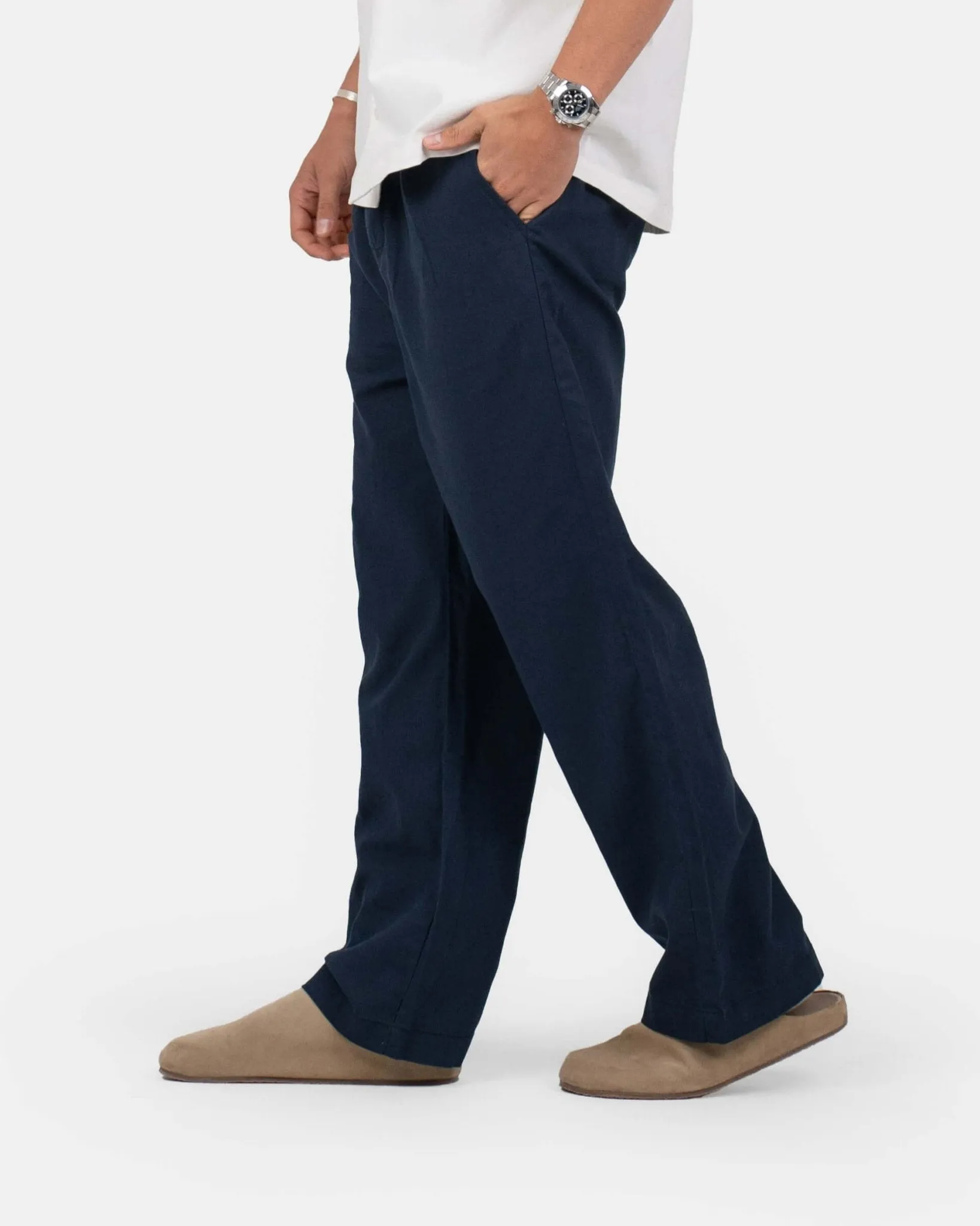 Baggy Hørbukser Navy
