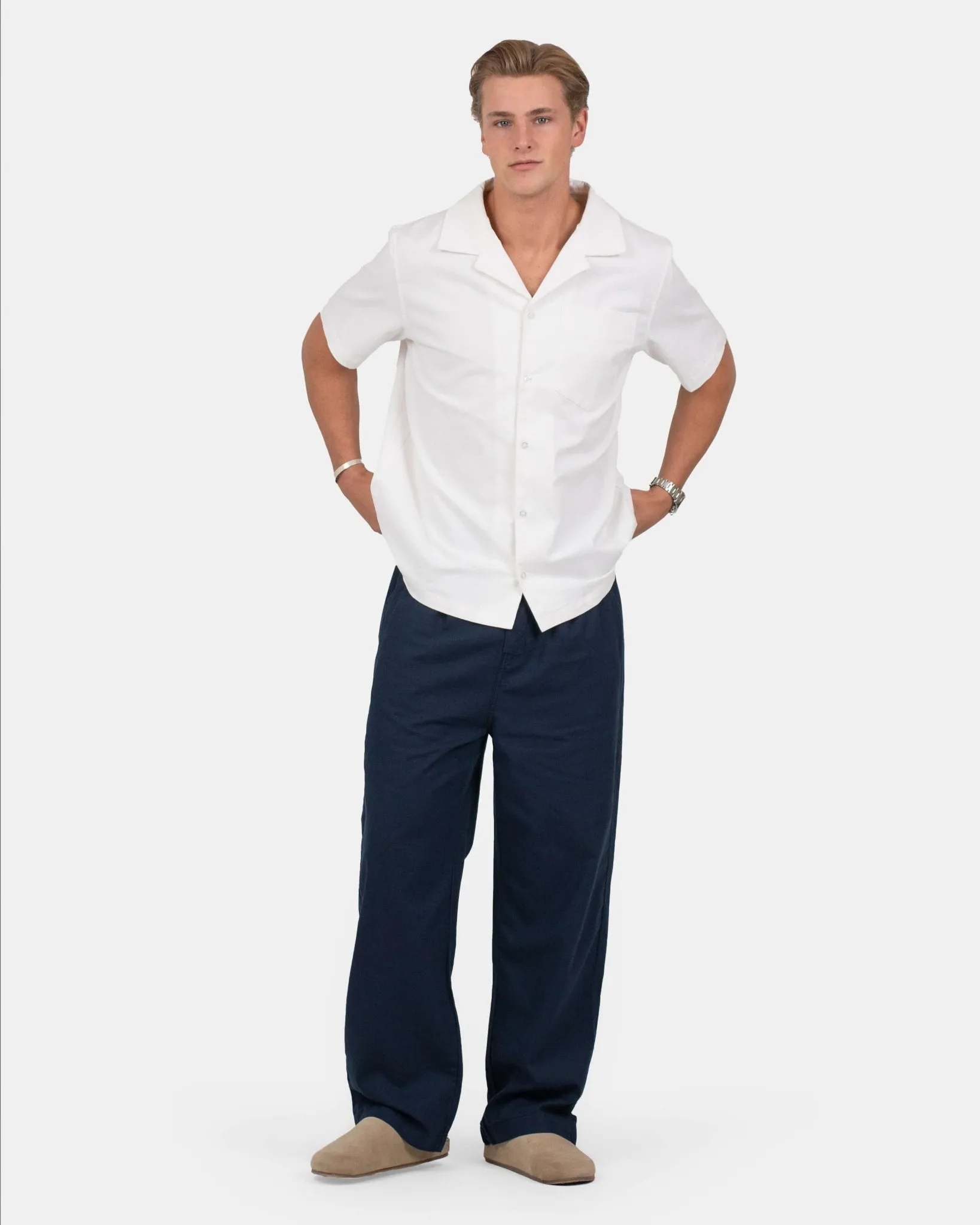Baggy Hørbukser Navy
