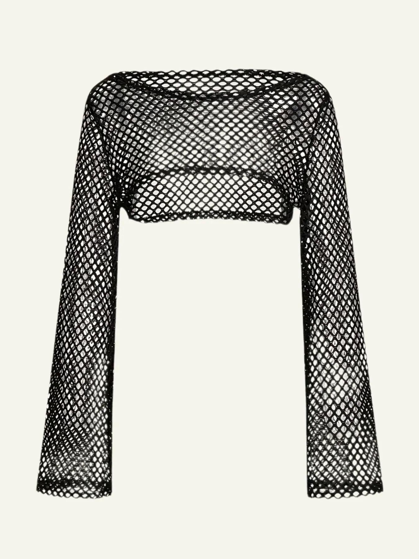 Black Flare Fishnet Top