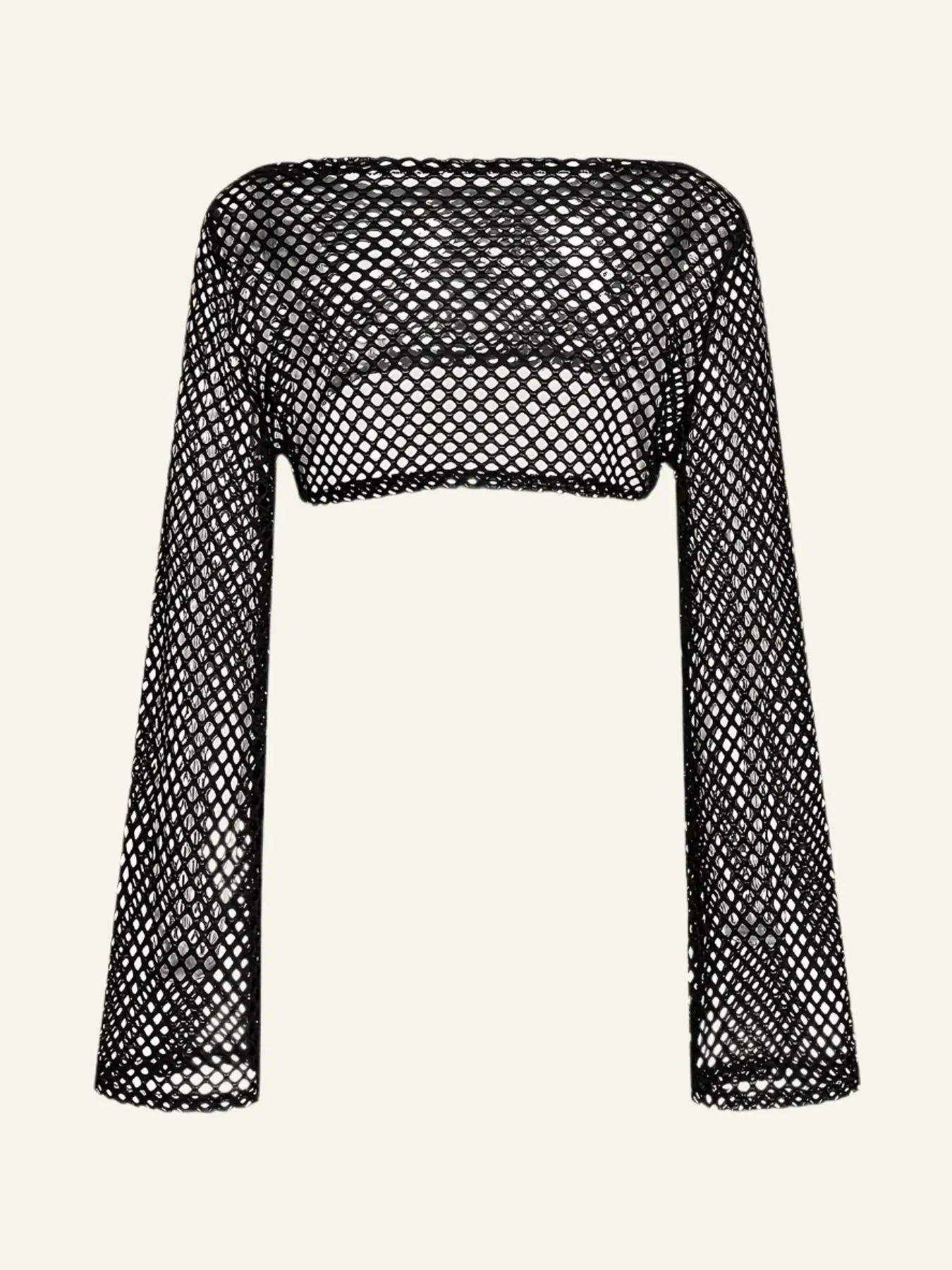 Black Flare Fishnet Top