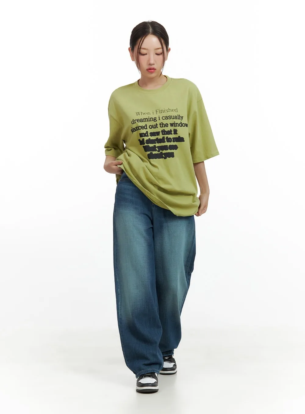 Blue Washed Baggy Pants CU420