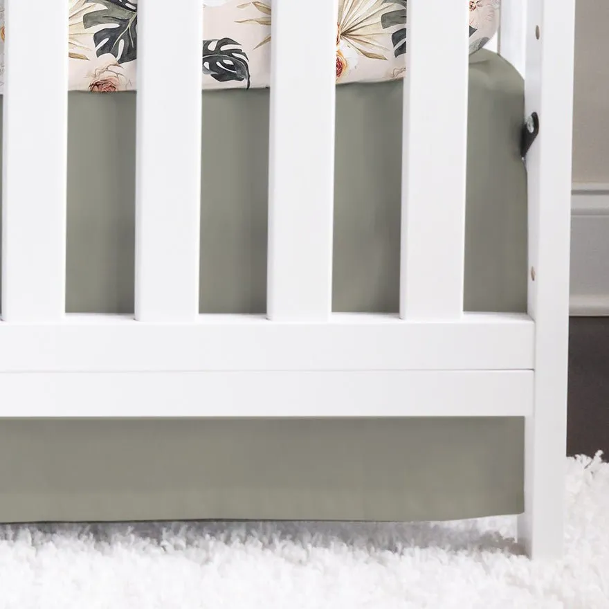 Boho Tropics Solid Drab Olive Crib Skirt