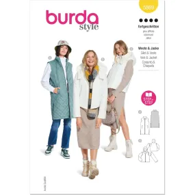 Burda Style Pattern 5869 Misses' Waistcoat / Vest & Jacket B5869