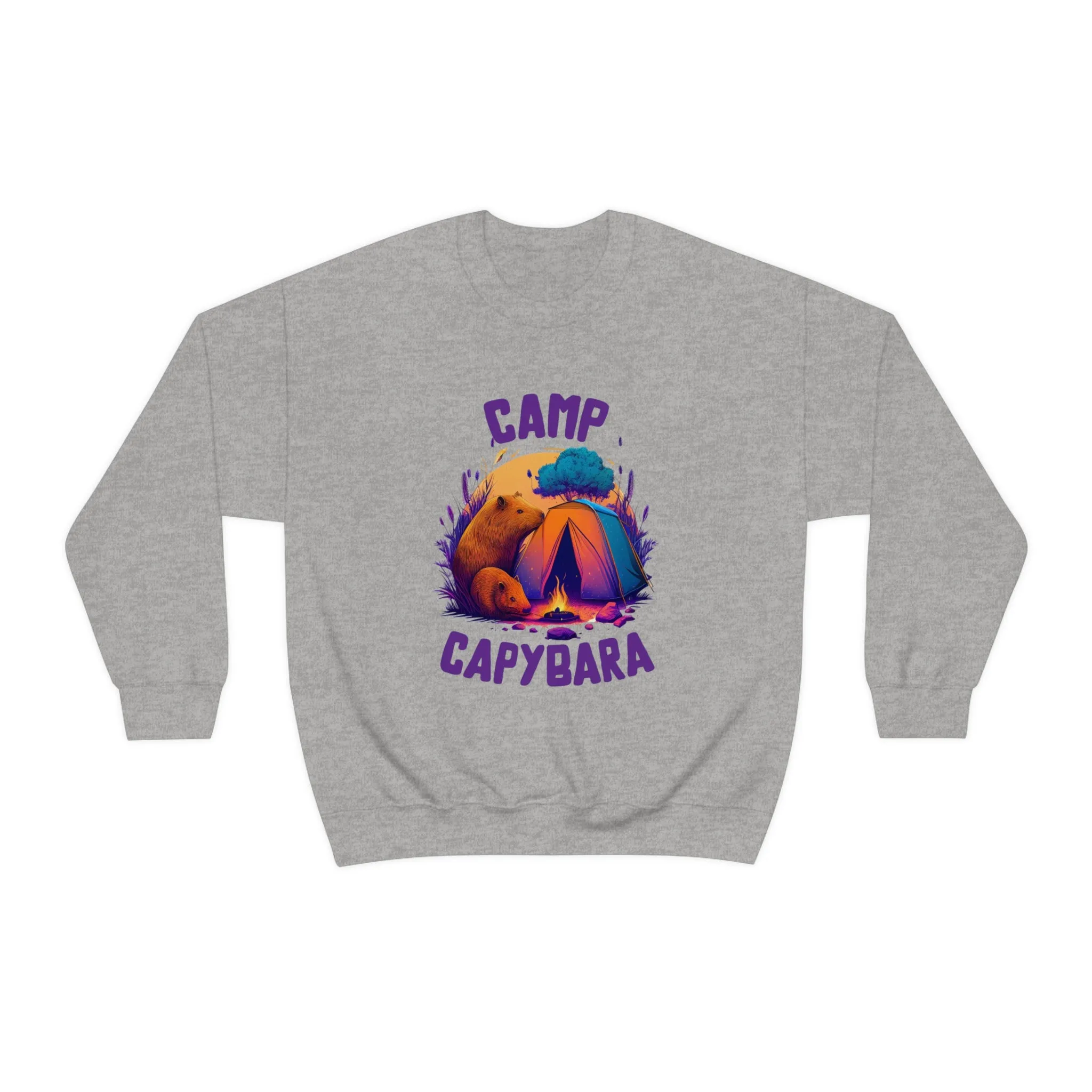 Camp Capybara Shirt | Capybara Lover Gift | Retro Camping Sweatshirt | Funny Capybara Shirt| Unisex Crewneck Sweatshirt