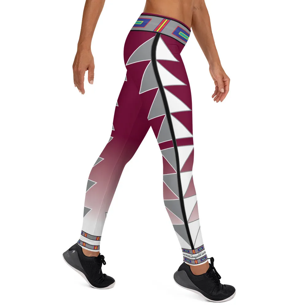 Centered Maroon fade Leggings