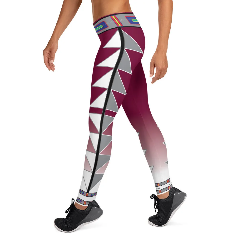 Centered Maroon fade Leggings