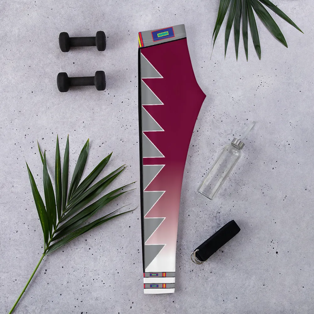 Centered Maroon fade Leggings