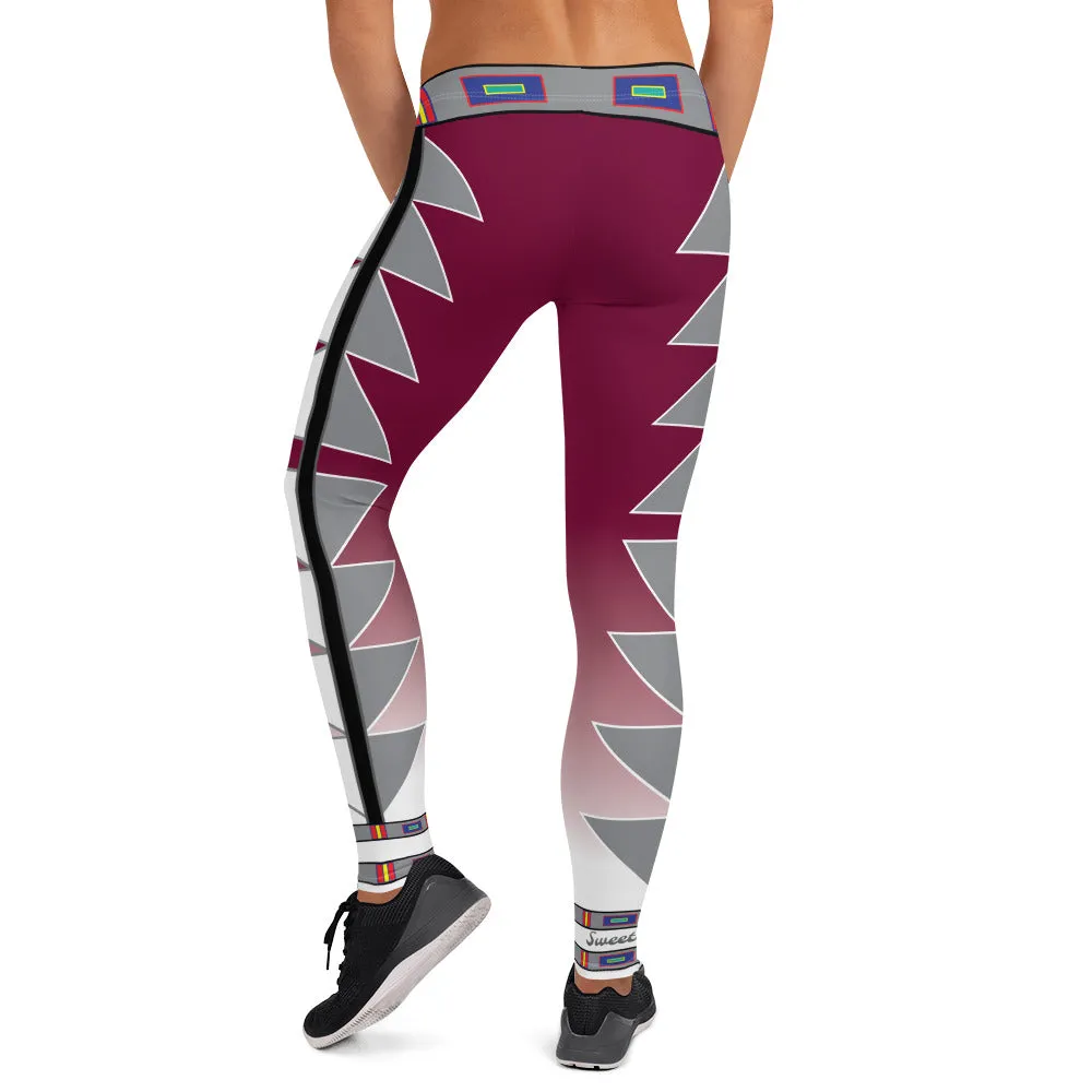 Centered Maroon fade Leggings