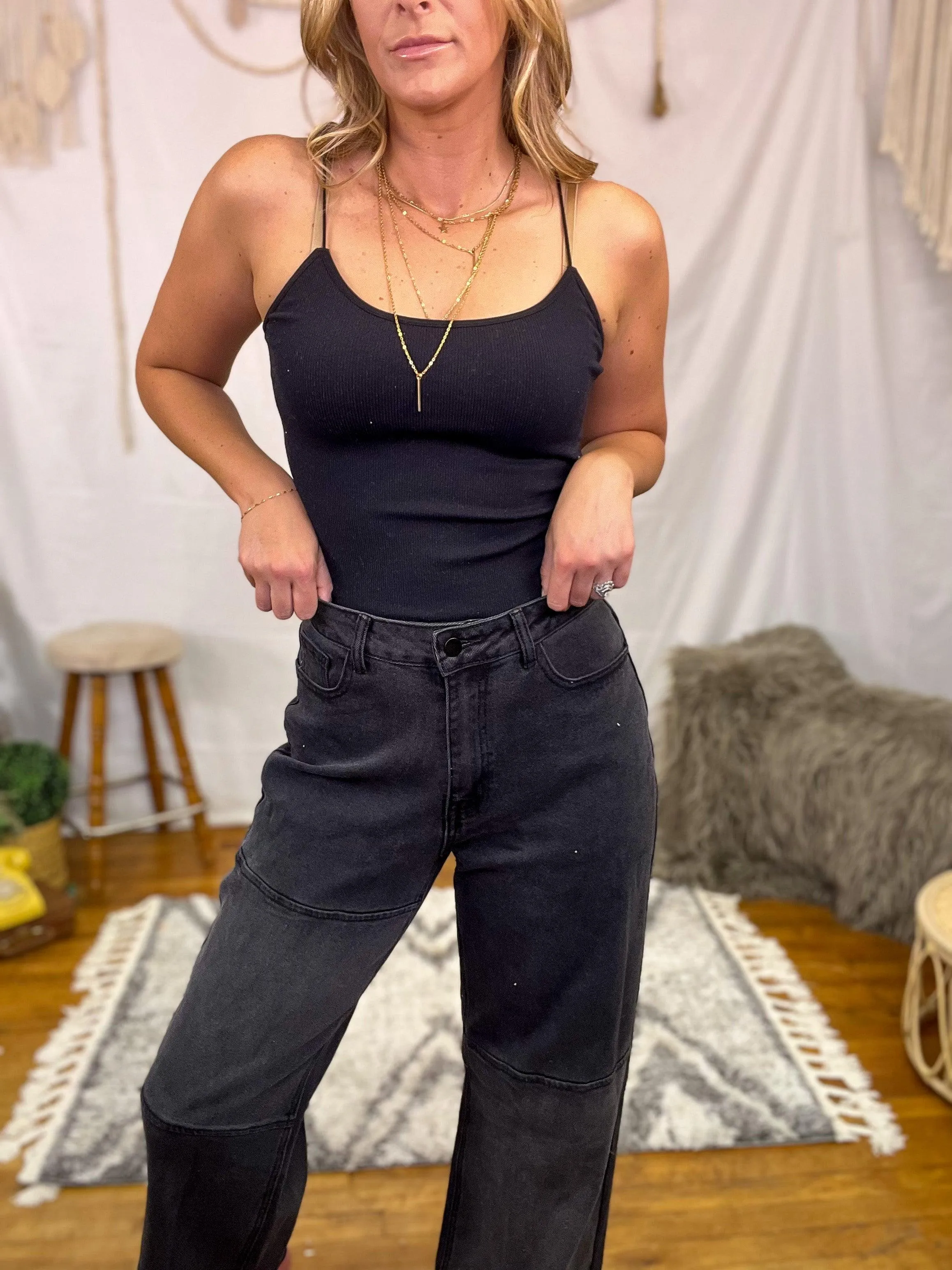 Chalk Black Oversized Denim Pants