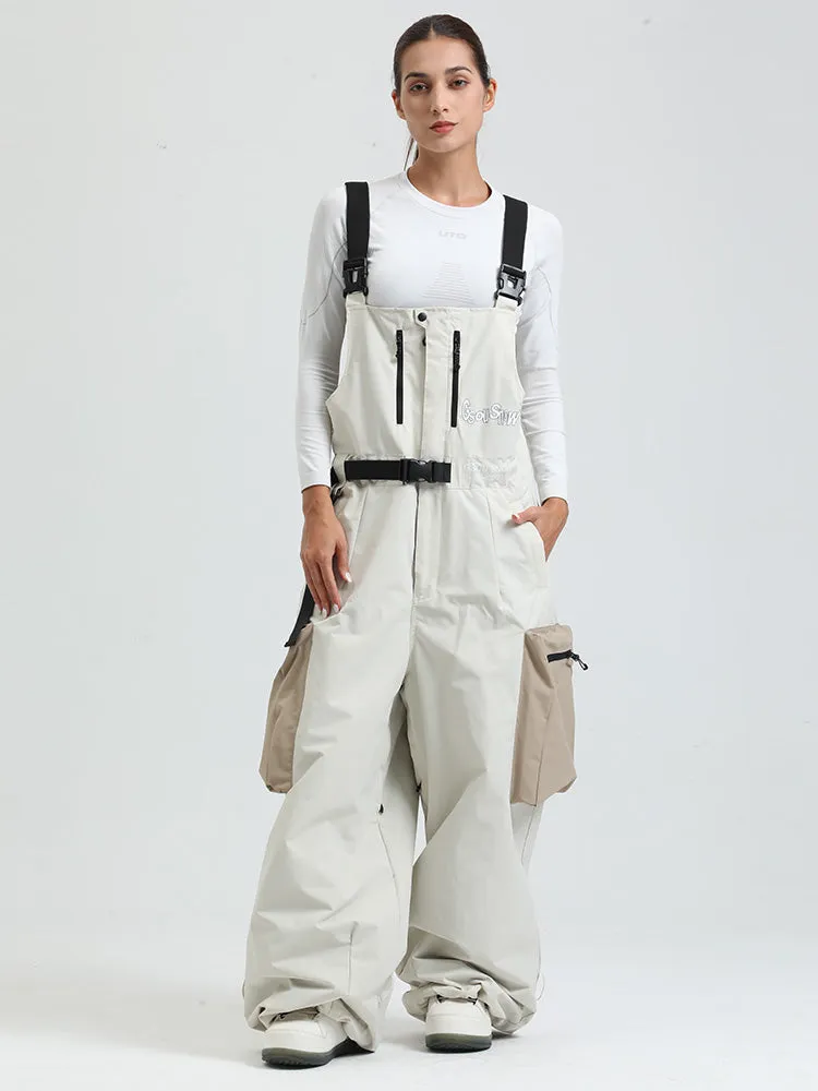 Cool Lady Extra-Baggy Snow Bibs Pants Alpine Freestyle Ski Overalls