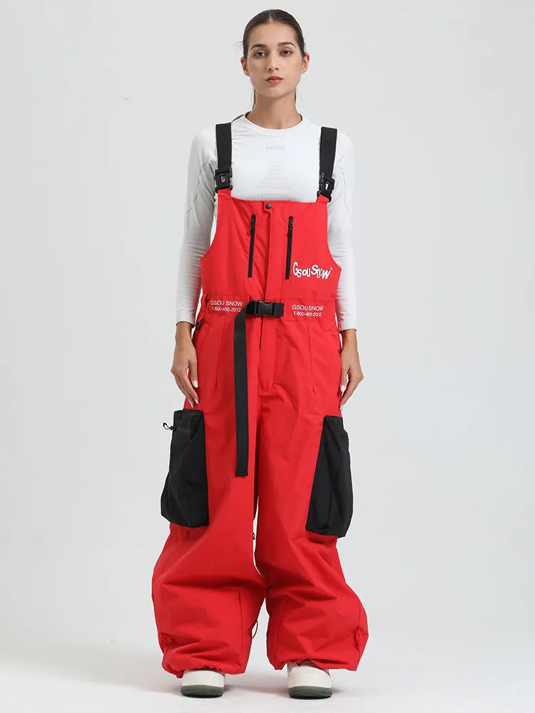 Cool Lady Extra-Baggy Snow Bibs Pants Alpine Freestyle Ski Overalls