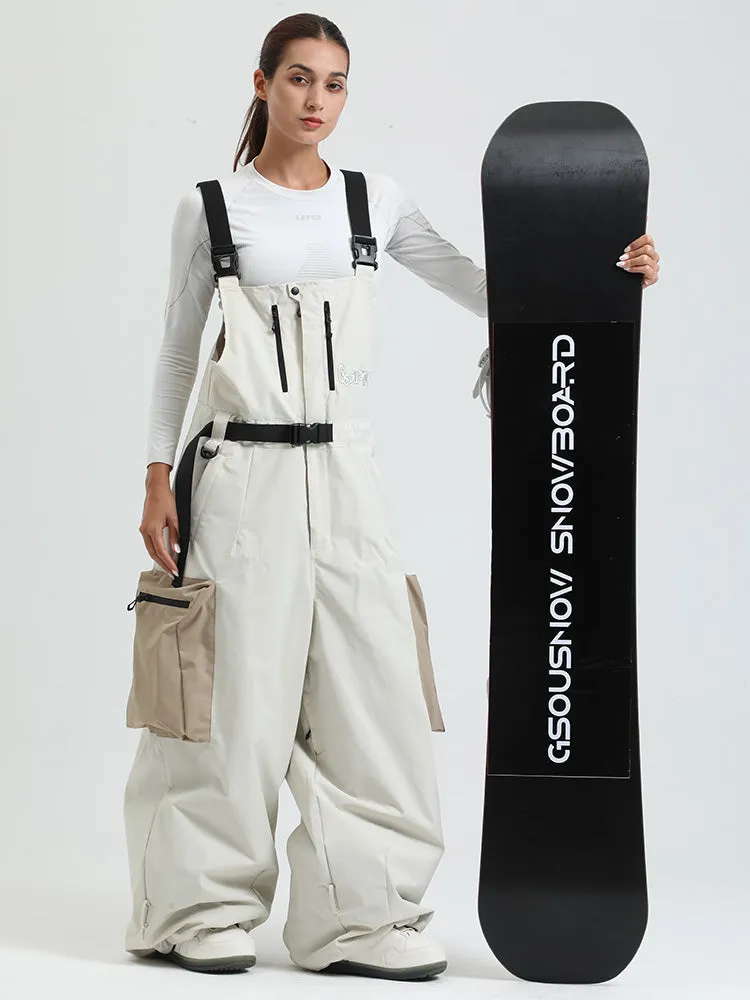 Cool Lady Extra-Baggy Snow Bibs Pants Alpine Freestyle Ski Overalls
