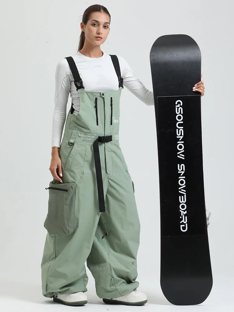 Cool Lady Extra-Baggy Snow Bibs Pants Alpine Freestyle Ski Overalls