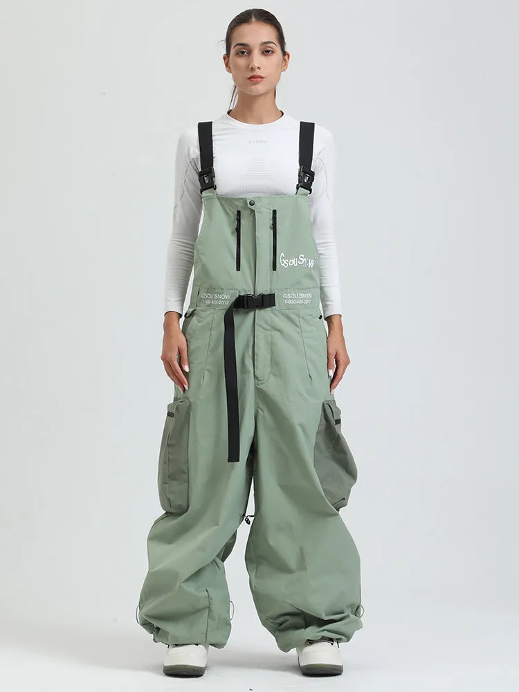 Cool Lady Extra-Baggy Snow Bibs Pants Alpine Freestyle Ski Overalls