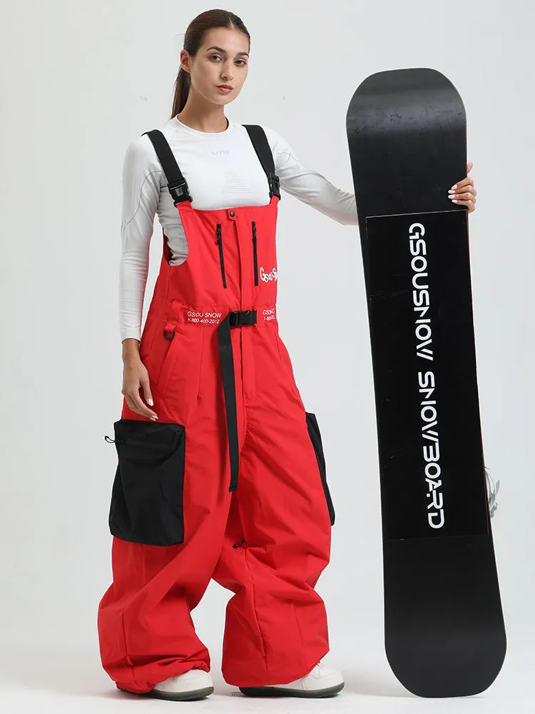 Cool Lady Extra-Baggy Snow Bibs Pants Alpine Freestyle Ski Overalls