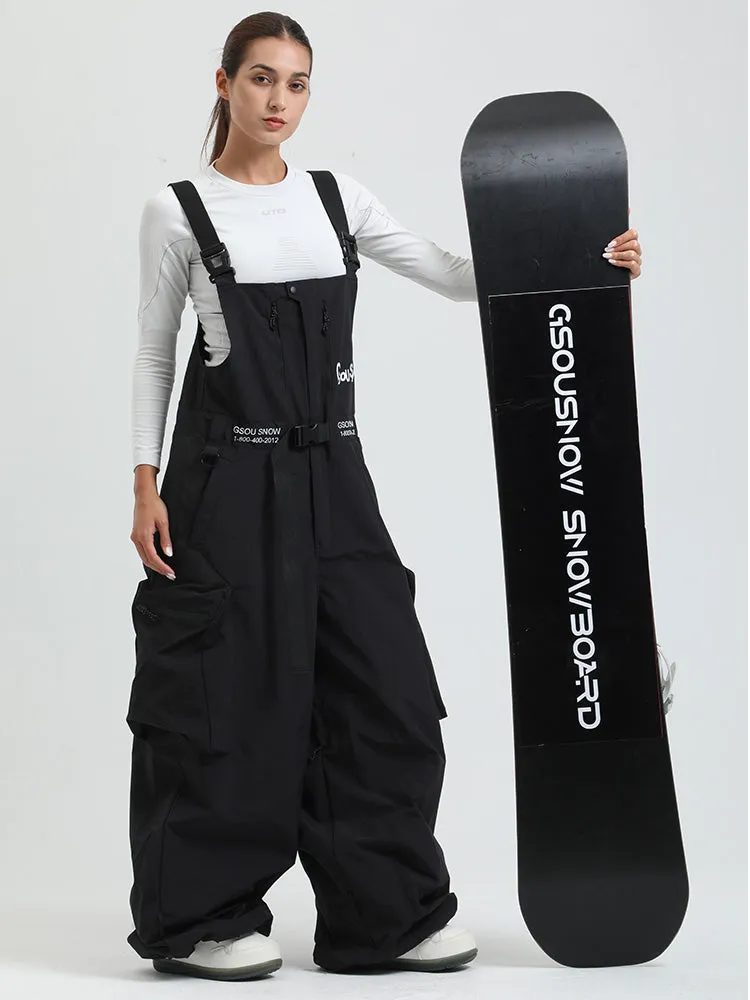 Cool Lady Extra-Baggy Snow Bibs Pants Alpine Freestyle Ski Overalls
