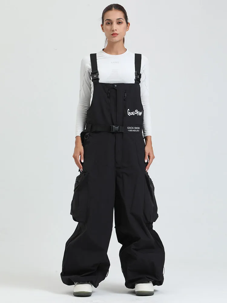 Cool Lady Extra-Baggy Snow Bibs Pants Alpine Freestyle Ski Overalls