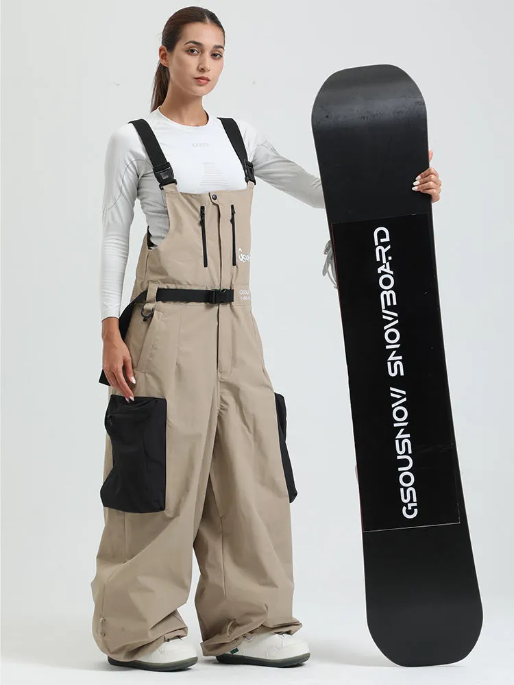 Cool Lady Extra-Baggy Snow Bibs Pants Alpine Freestyle Ski Overalls
