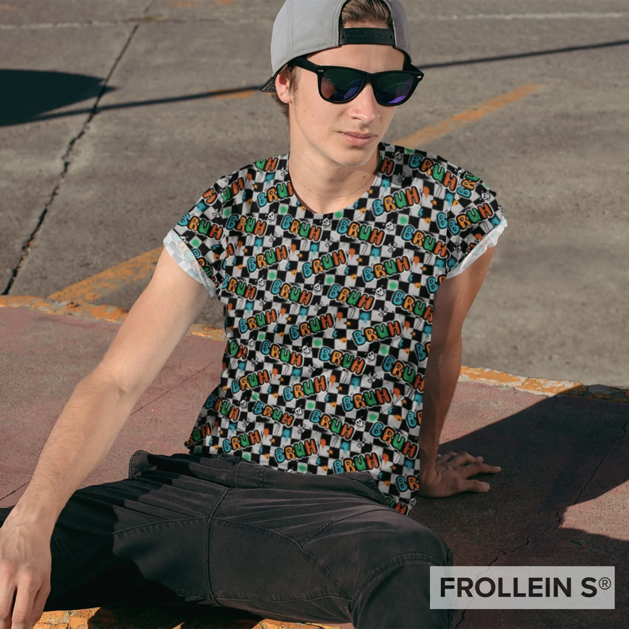 Cotton Jersey Fabric - Bruh - Checker
