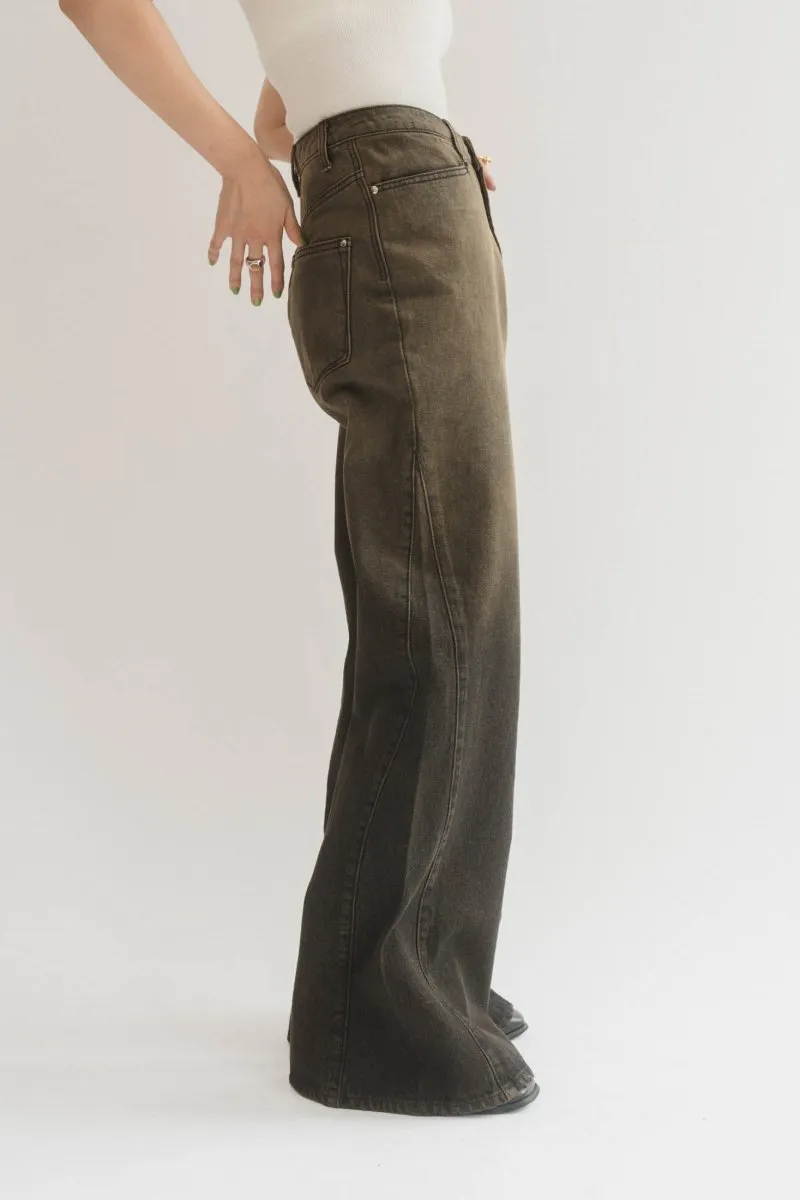 denim baggy pants/3color