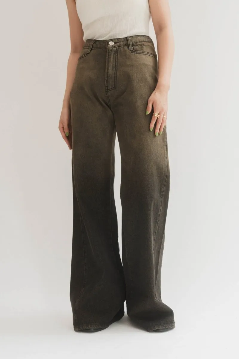 denim baggy pants/3color