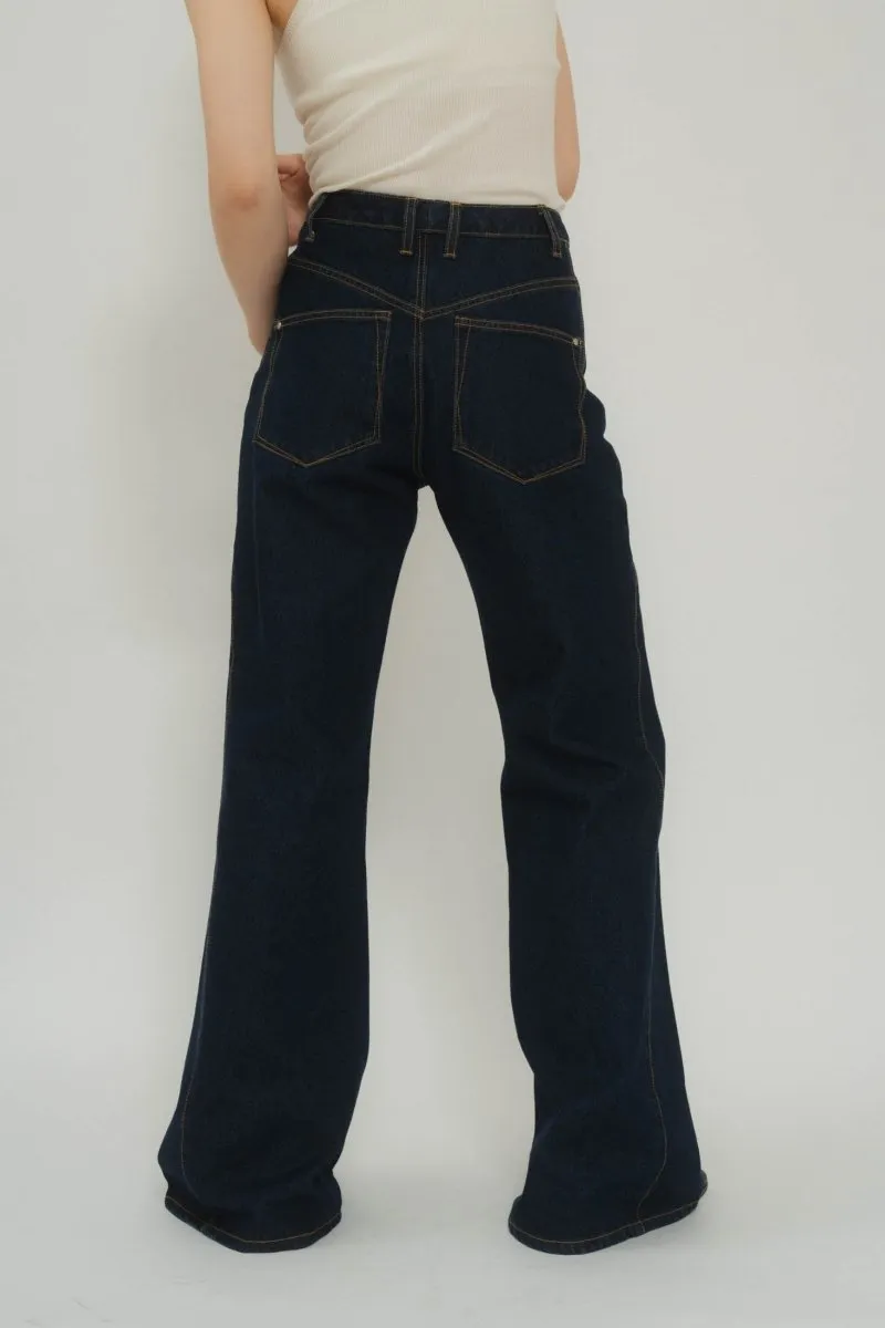 denim baggy pants/3color