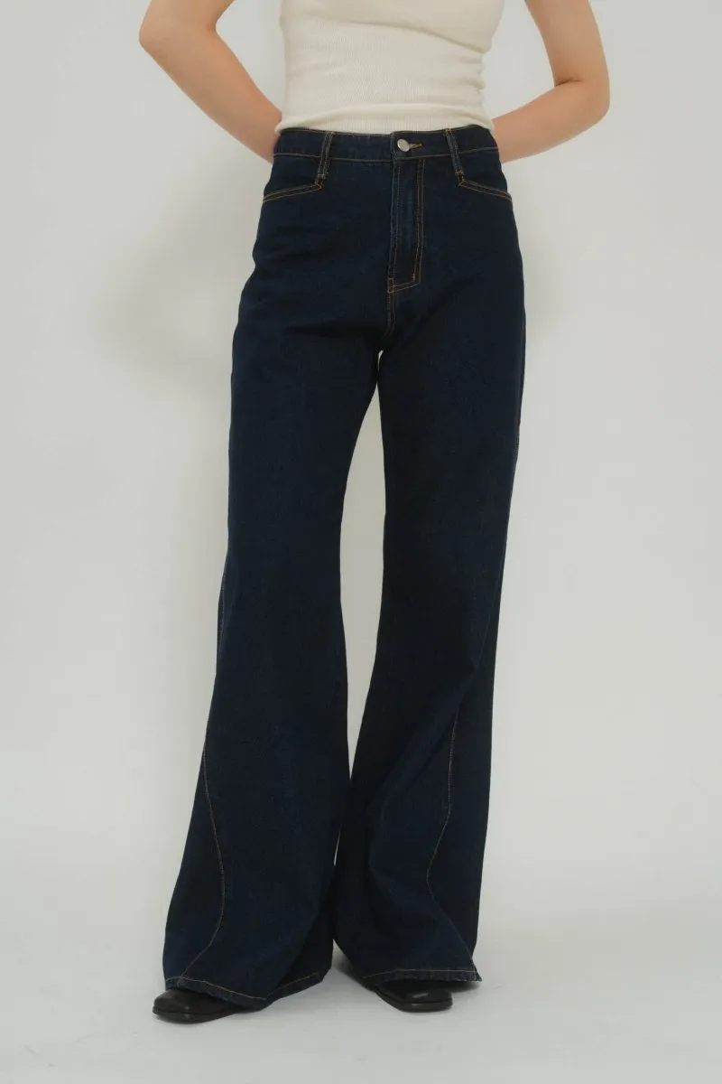 denim baggy pants/3color