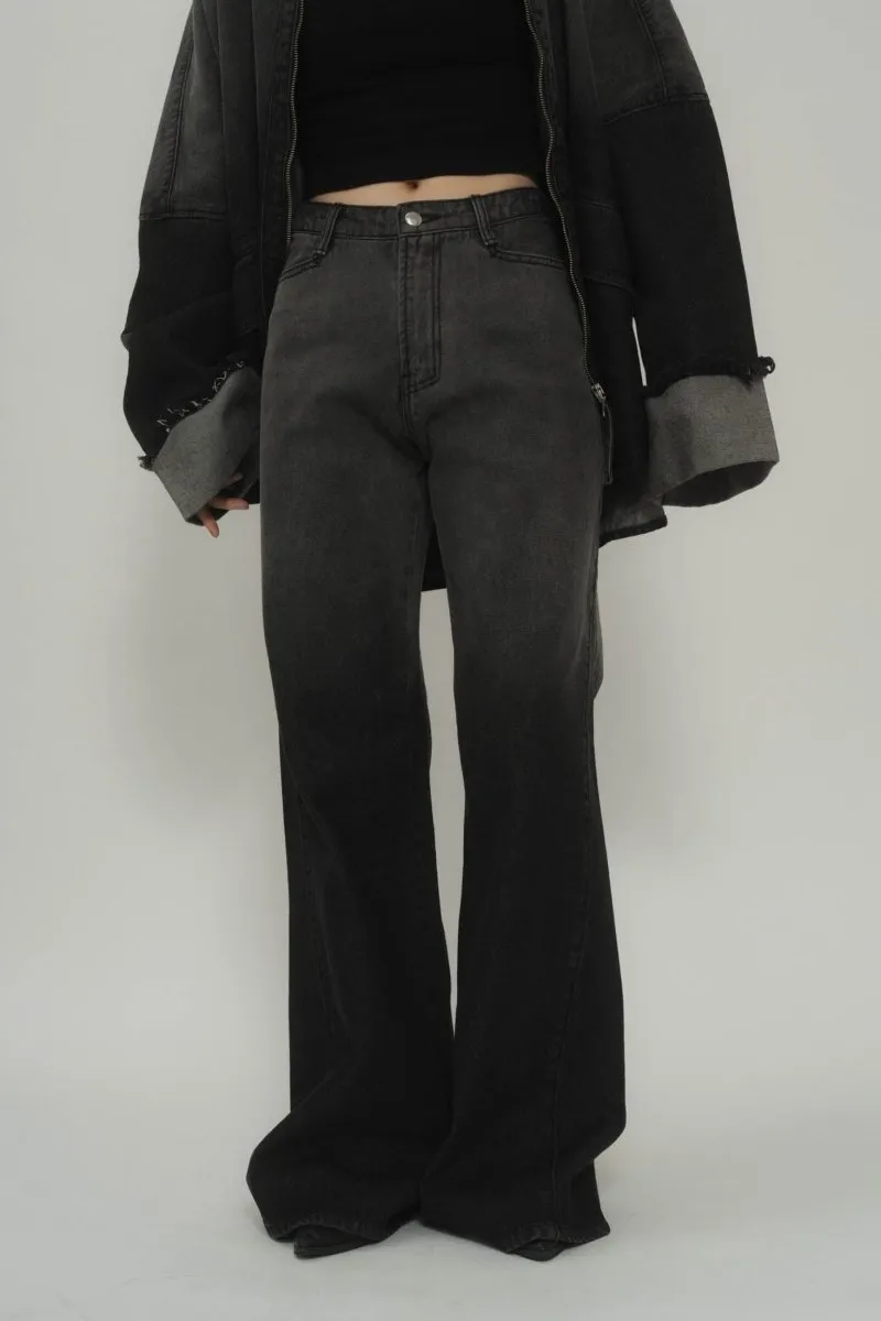 denim baggy pants/3color