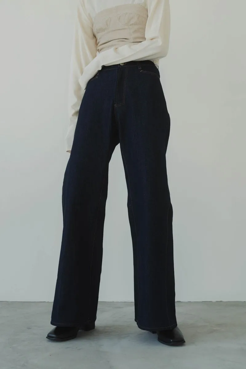 denim baggy pants/blue