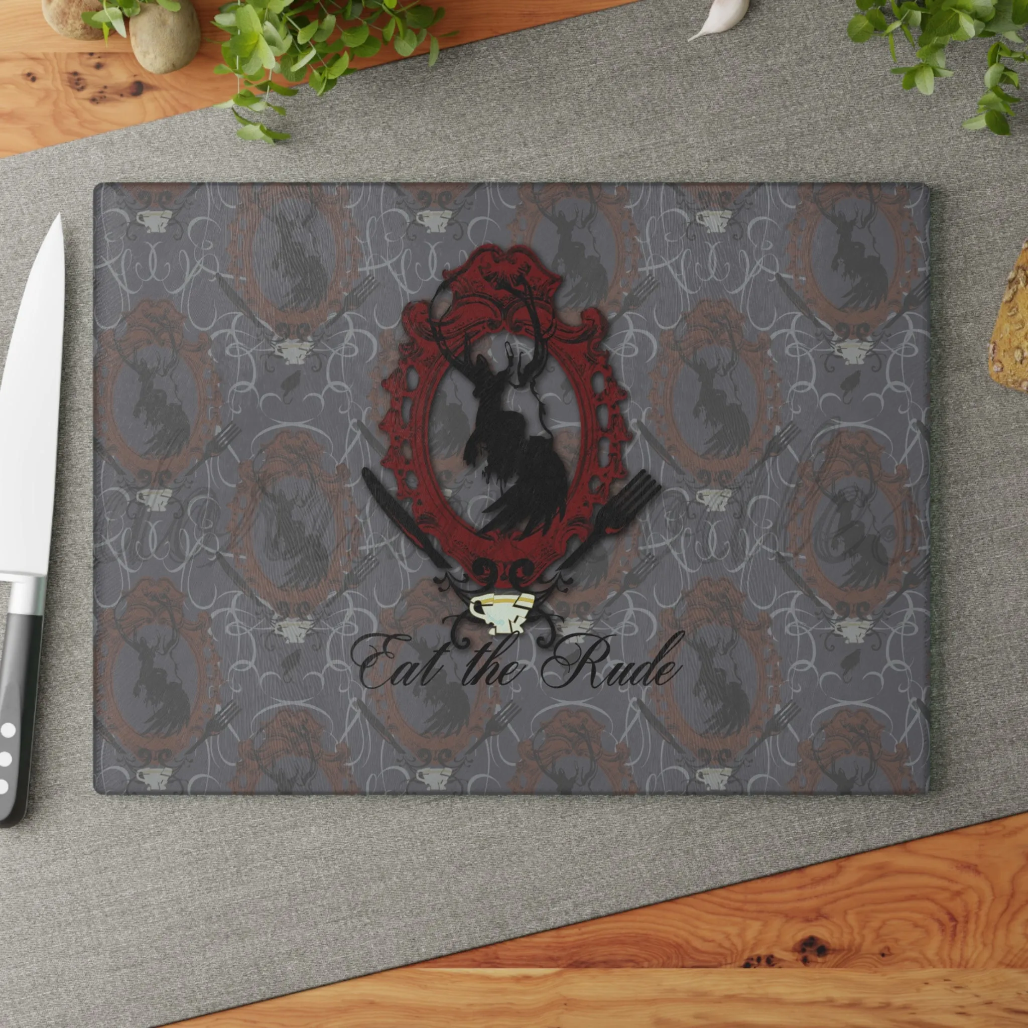 Eat the Rude - Glass Cutting Board