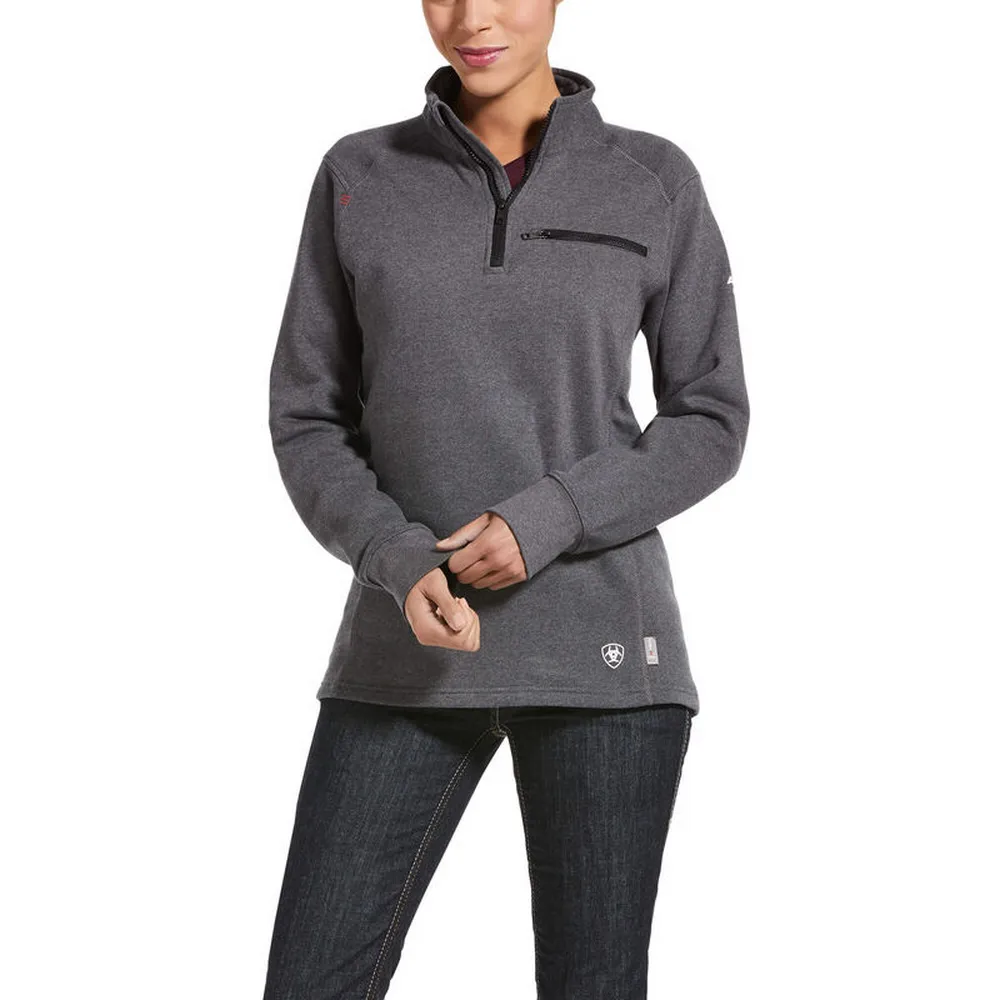 FR REV 1/4 ZIP TOP - 010-Charcoal | Ariat 10032841