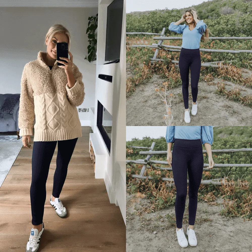 Holly Stretch Spandex Leggings (Navy)