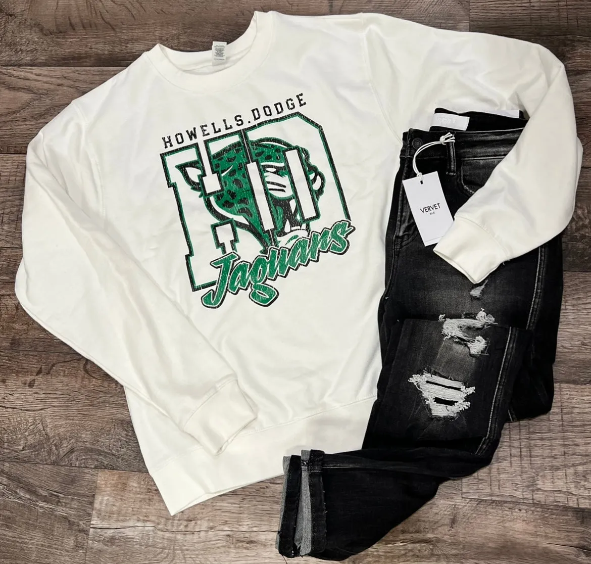 Jaguar White Crewneck Sweatshirt