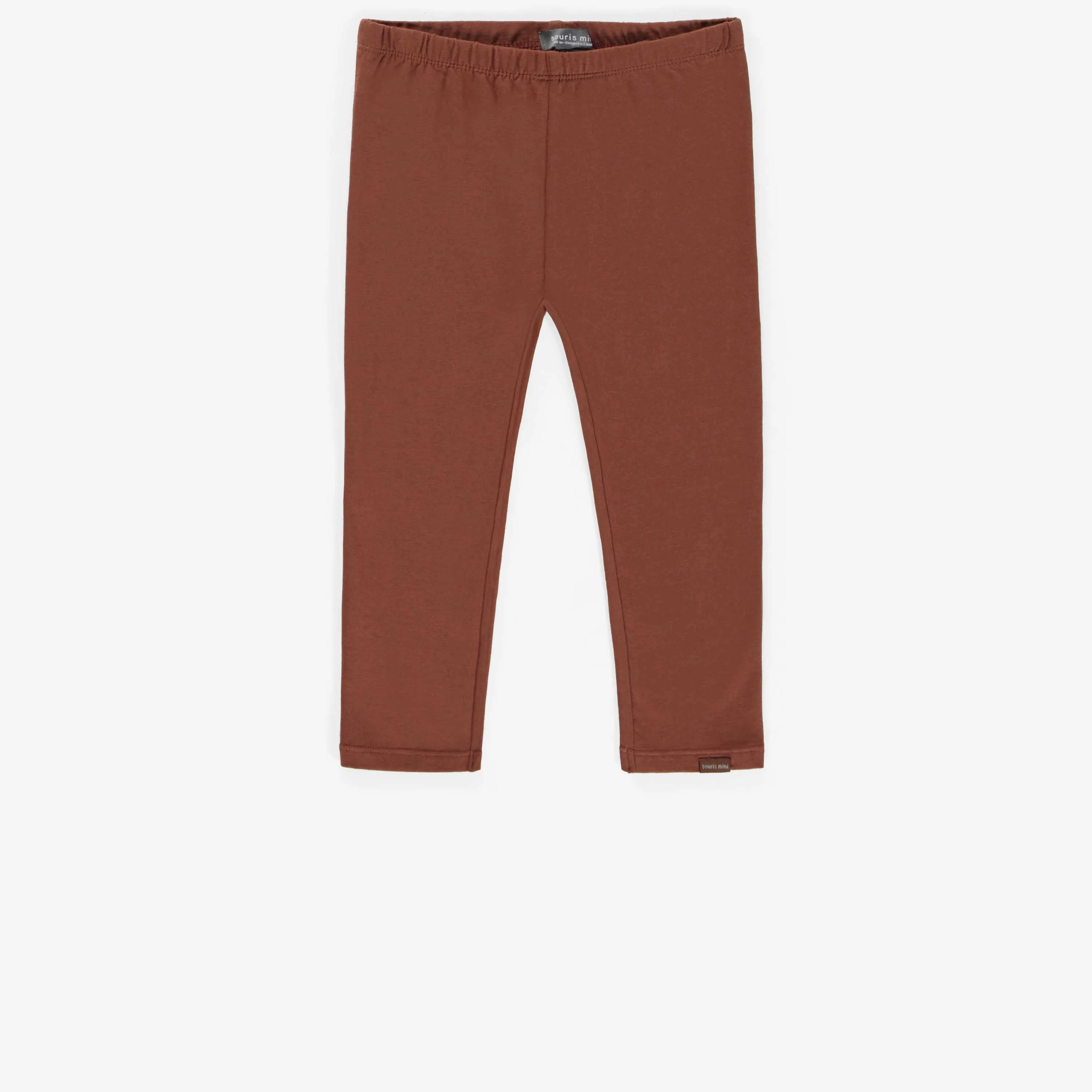 Legging 3/4 brun en coton extensible, enfant || Brown 3/4 legging in stretch cotton, child