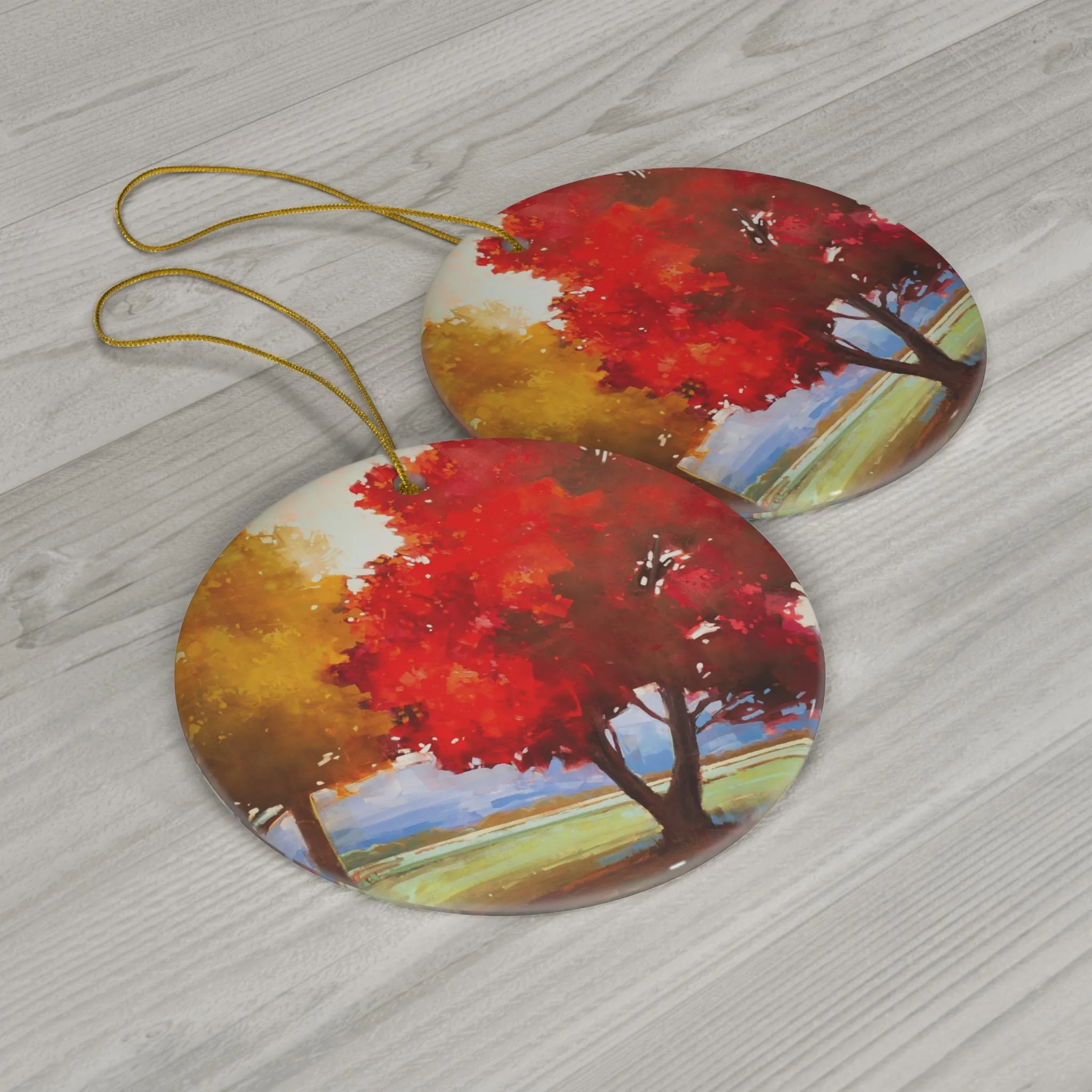 Misty Morning Ceramic Ornament