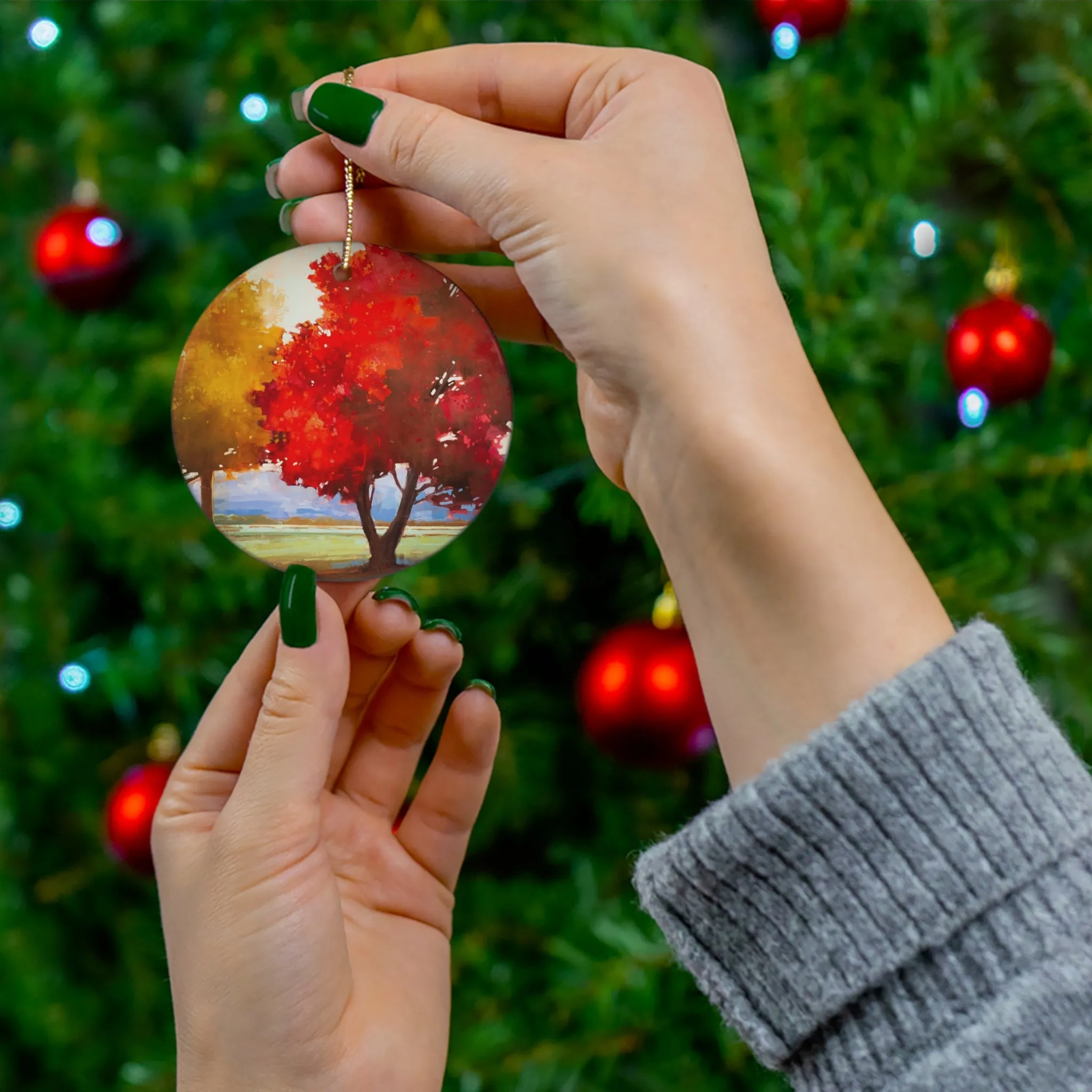 Misty Morning Ceramic Ornament
