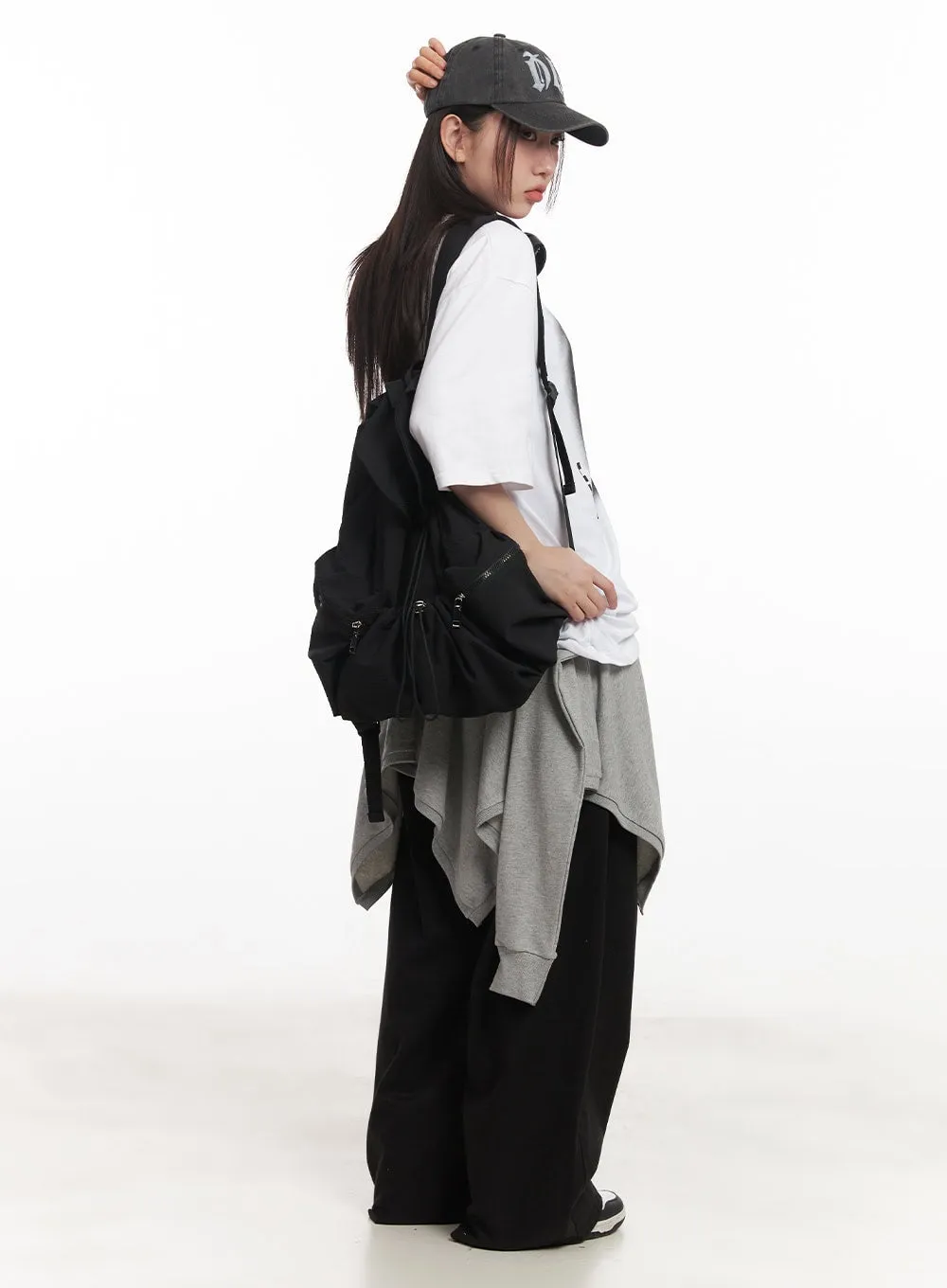 Pintuck Cotton Baggy Pants CA521