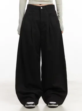 Pintuck Cotton Baggy Pants CA521