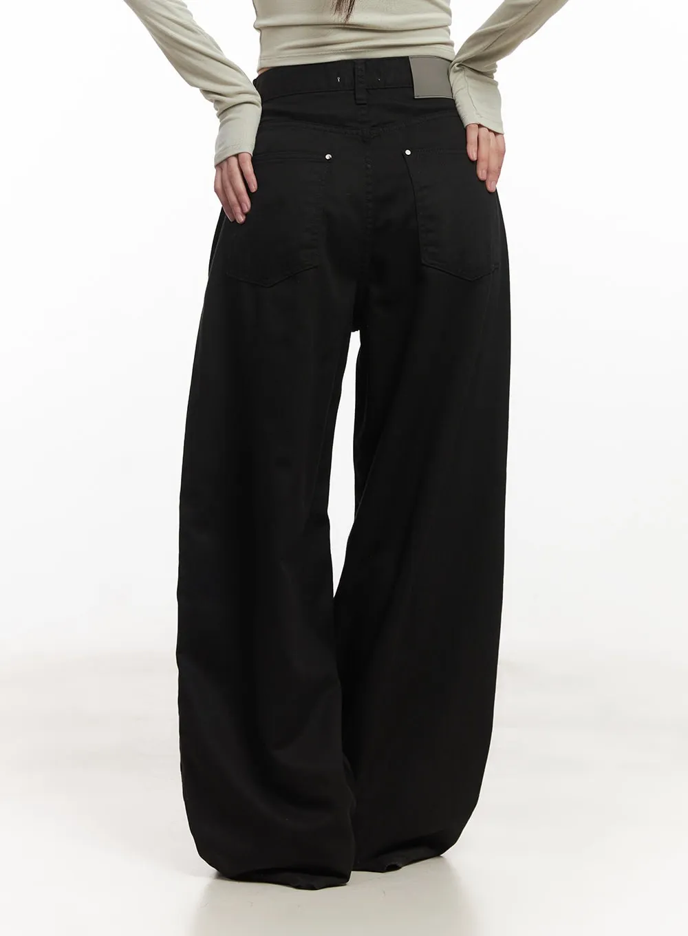 Pintuck Cotton Baggy Pants CA521