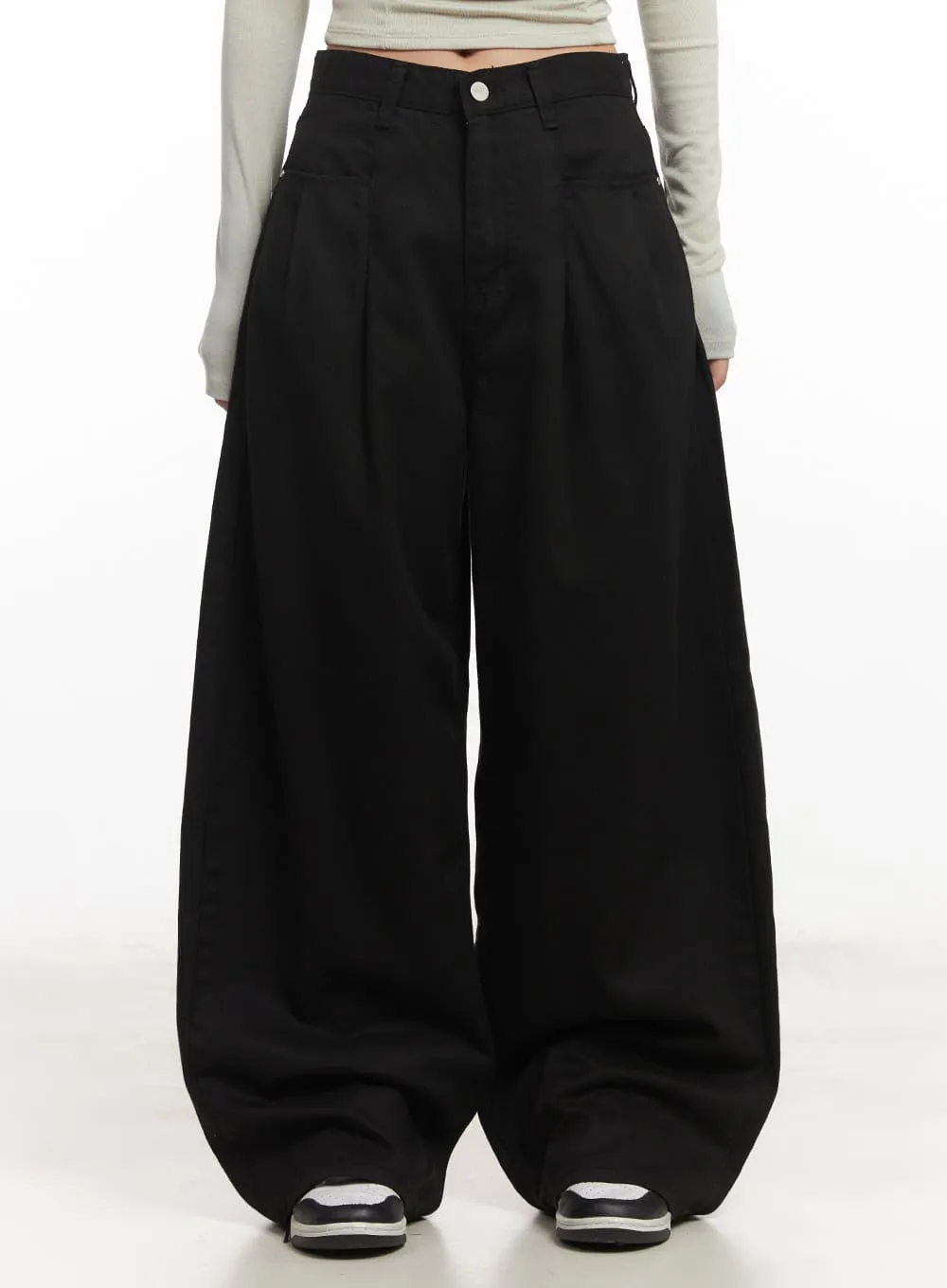 Pintuck Cotton Baggy Pants CA521