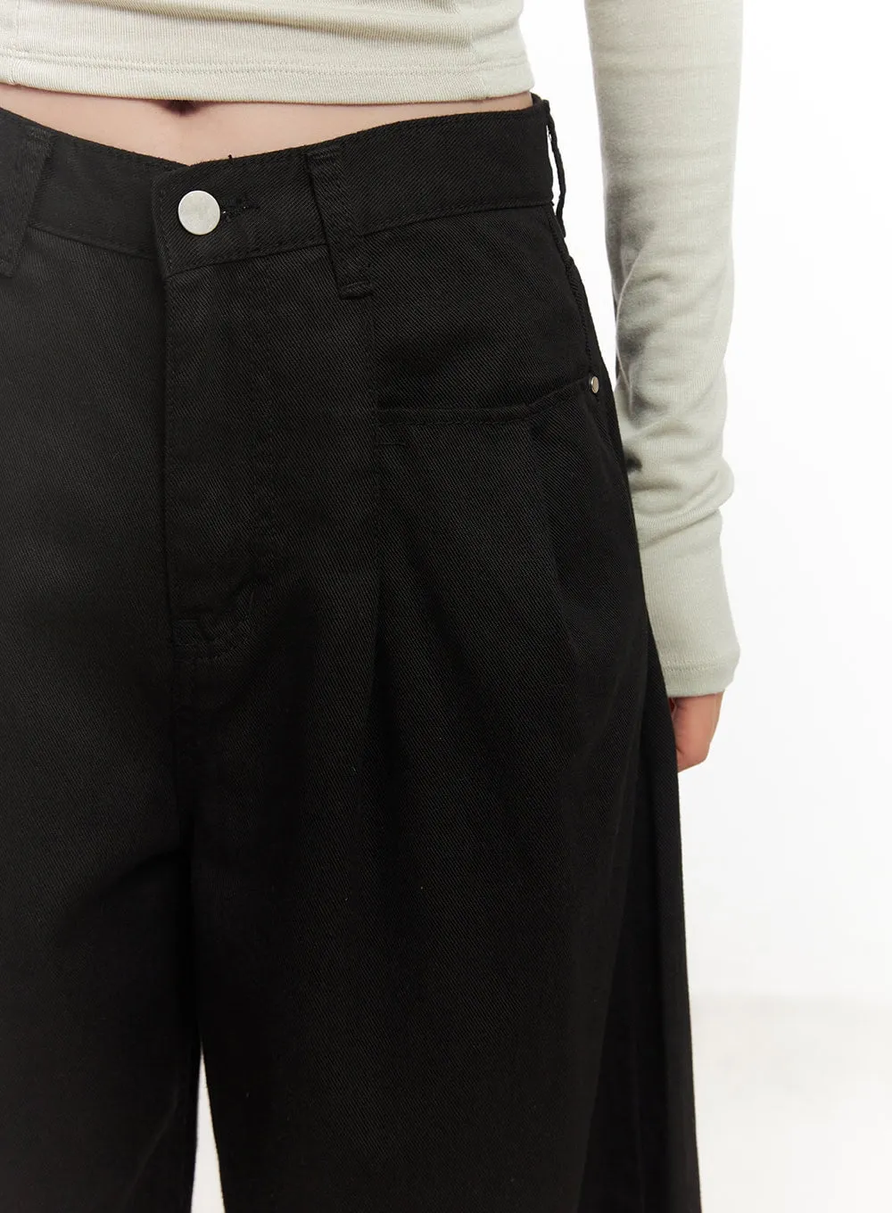 Pintuck Cotton Baggy Pants CA521