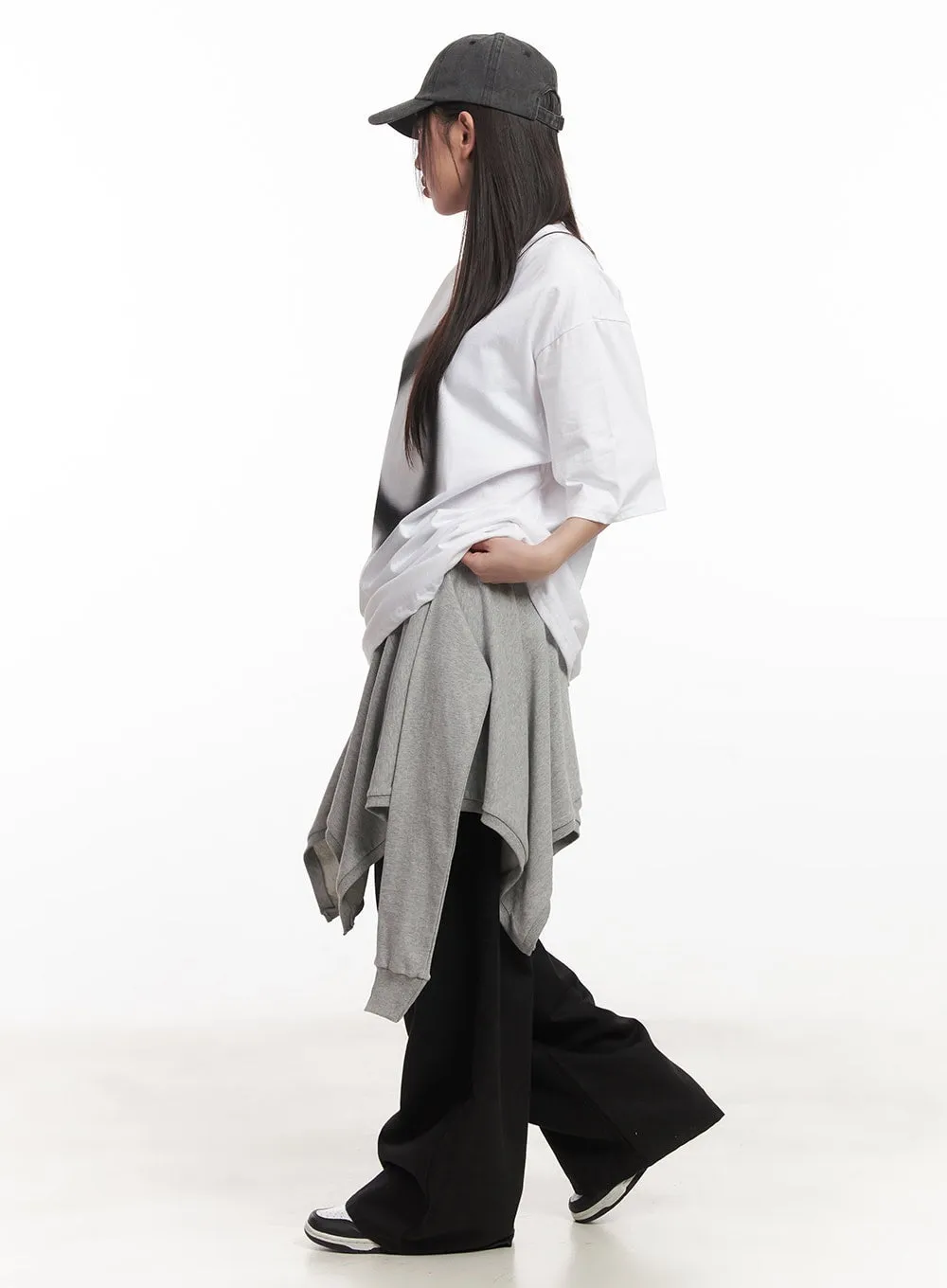 Pintuck Cotton Baggy Pants CA521