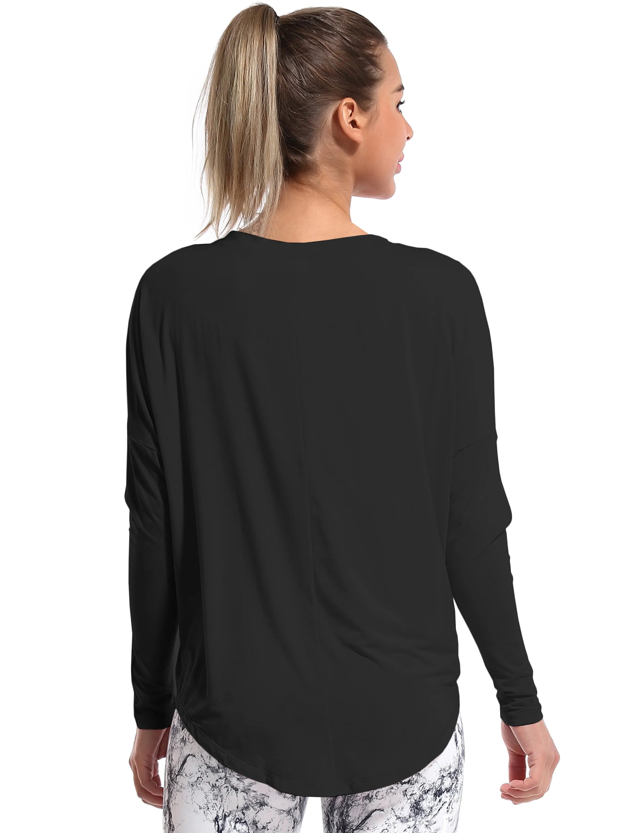 Running Batwing Tunic Tops black_Running